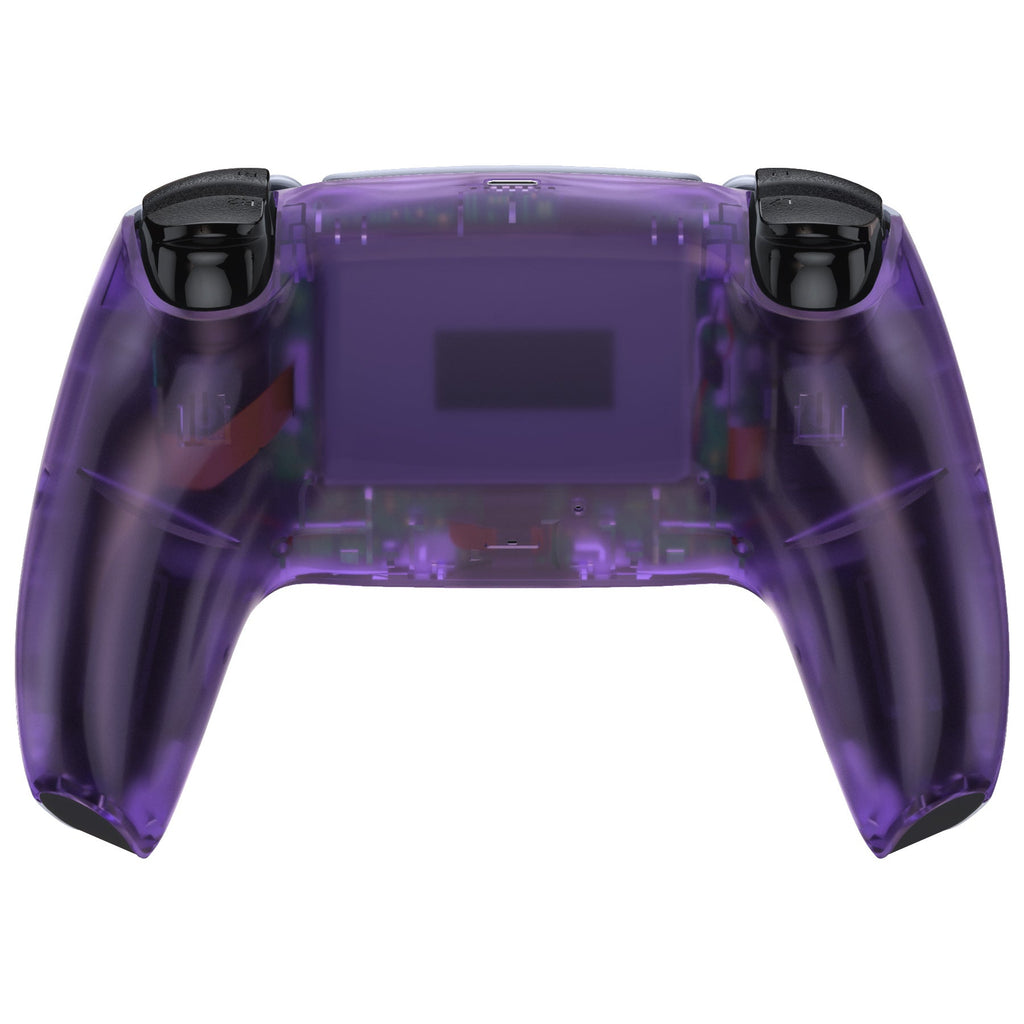 eXtremeRate Replacement Back Housing Bottom Shell Compatible with PS5 Controller BDM-010/020/030/040/050 - Clear Atomic Purple eXtremeRate