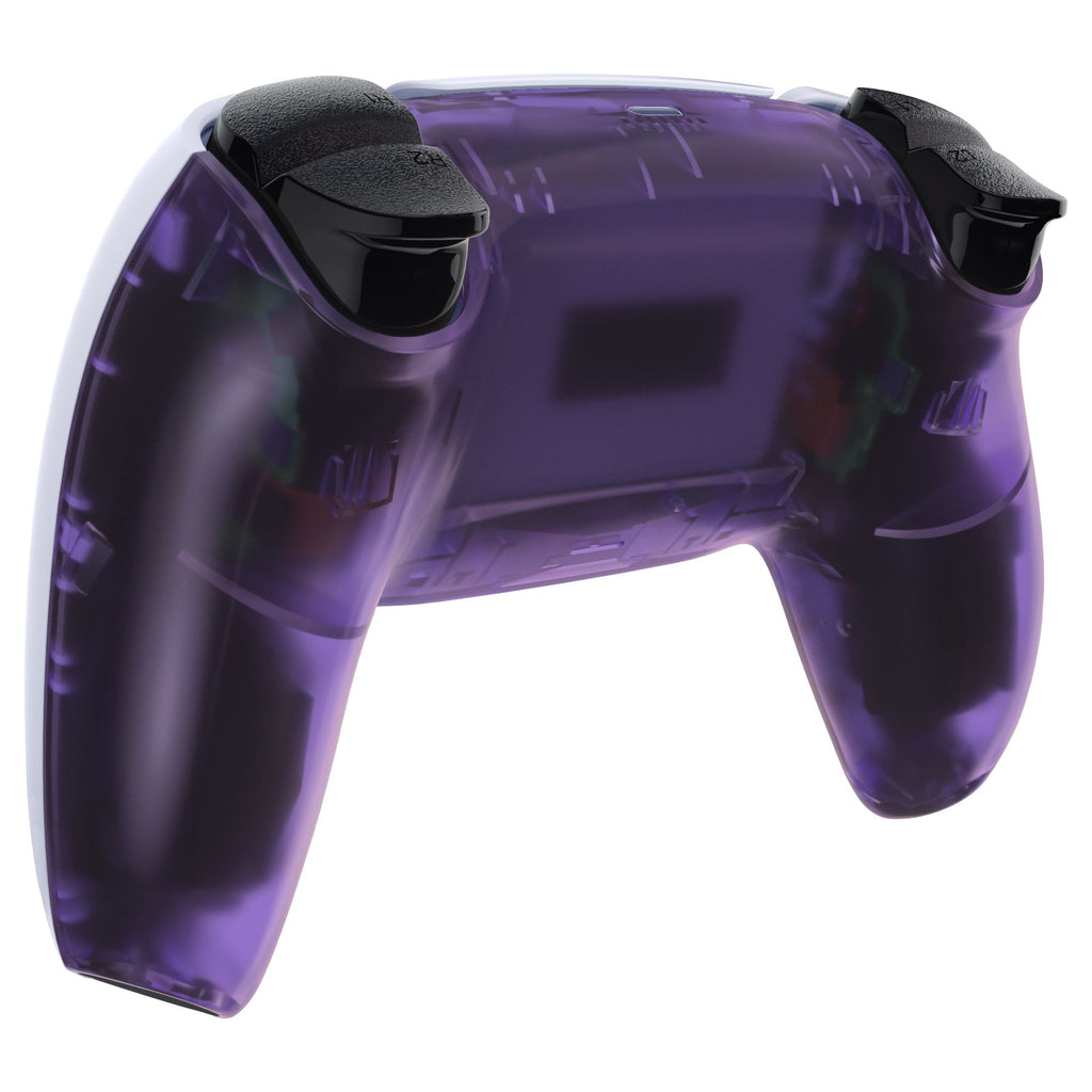 eXtremeRate Replacement Back Housing Bottom Shell Compatible with PS5 Controller BDM-010/020/030/040/050 - Clear Atomic Purple eXtremeRate