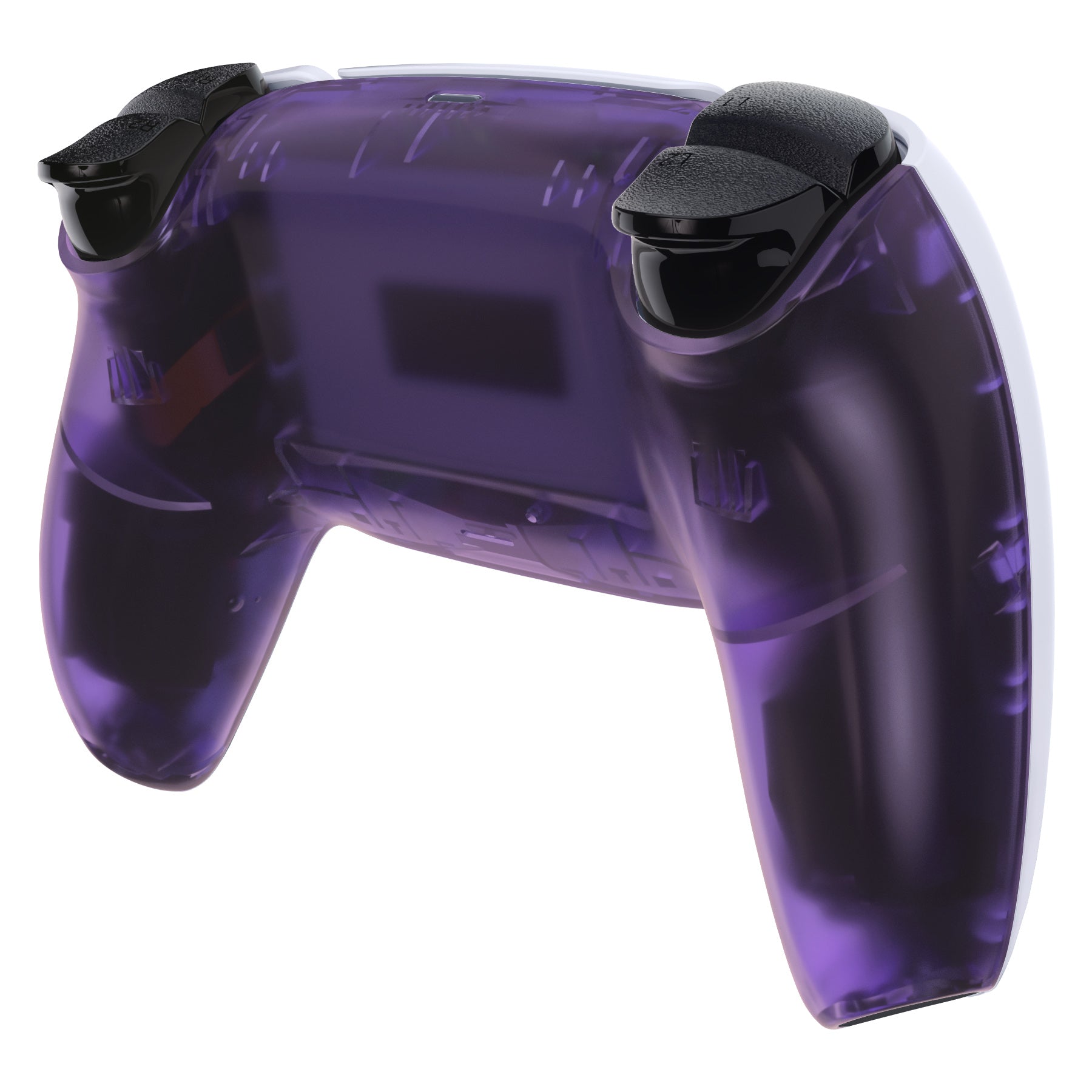 eXtremeRate Replacement Back Housing Bottom Shell Compatible with PS5 Controller BDM-010/020/030/040/050 - Clear Atomic Purple eXtremeRate