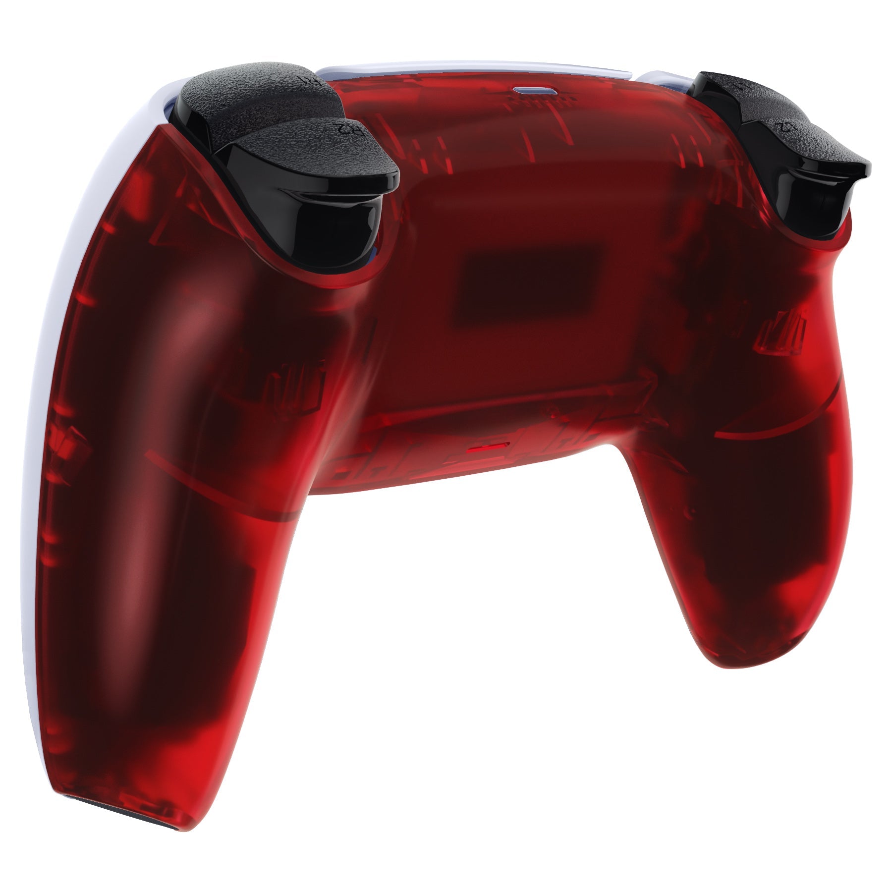 eXtremeRate Replacement Back Housing Bottom Shell Compatible with PS5 Controller BDM-010/020/030/040/050 - Clear Red eXtremeRate