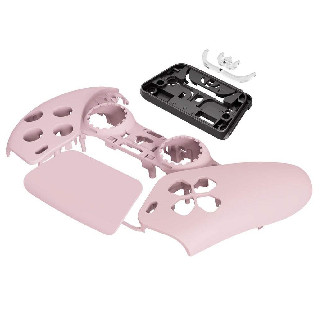 eXtremeRate Replacement Front Housing Shell with Touchpad Compatible with PS5 Controller BDM-010/020/030/040/050/060 - Cherry Blossoms Pink eXtremeRate