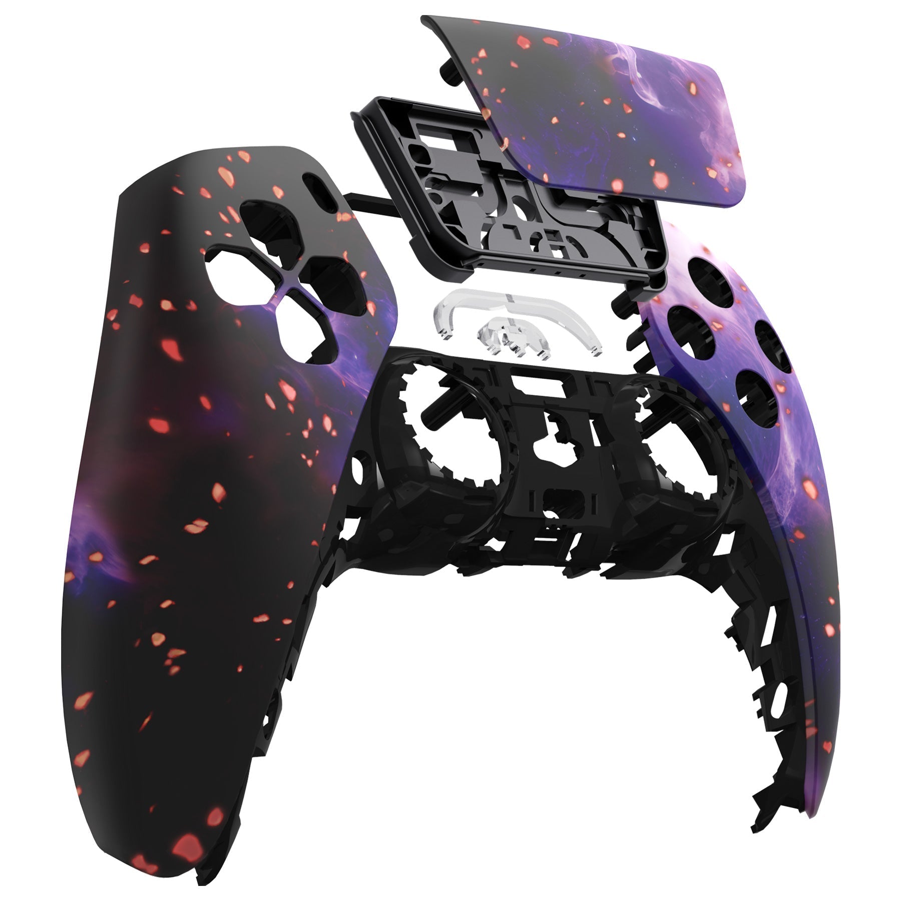 eXtremeRate Replacement Front Housing Shell with Touchpad Compatible with PS5 Controller BDM-010/020/030/040/050 - Glow in Dark - Cosmic Camo eXtremeRate