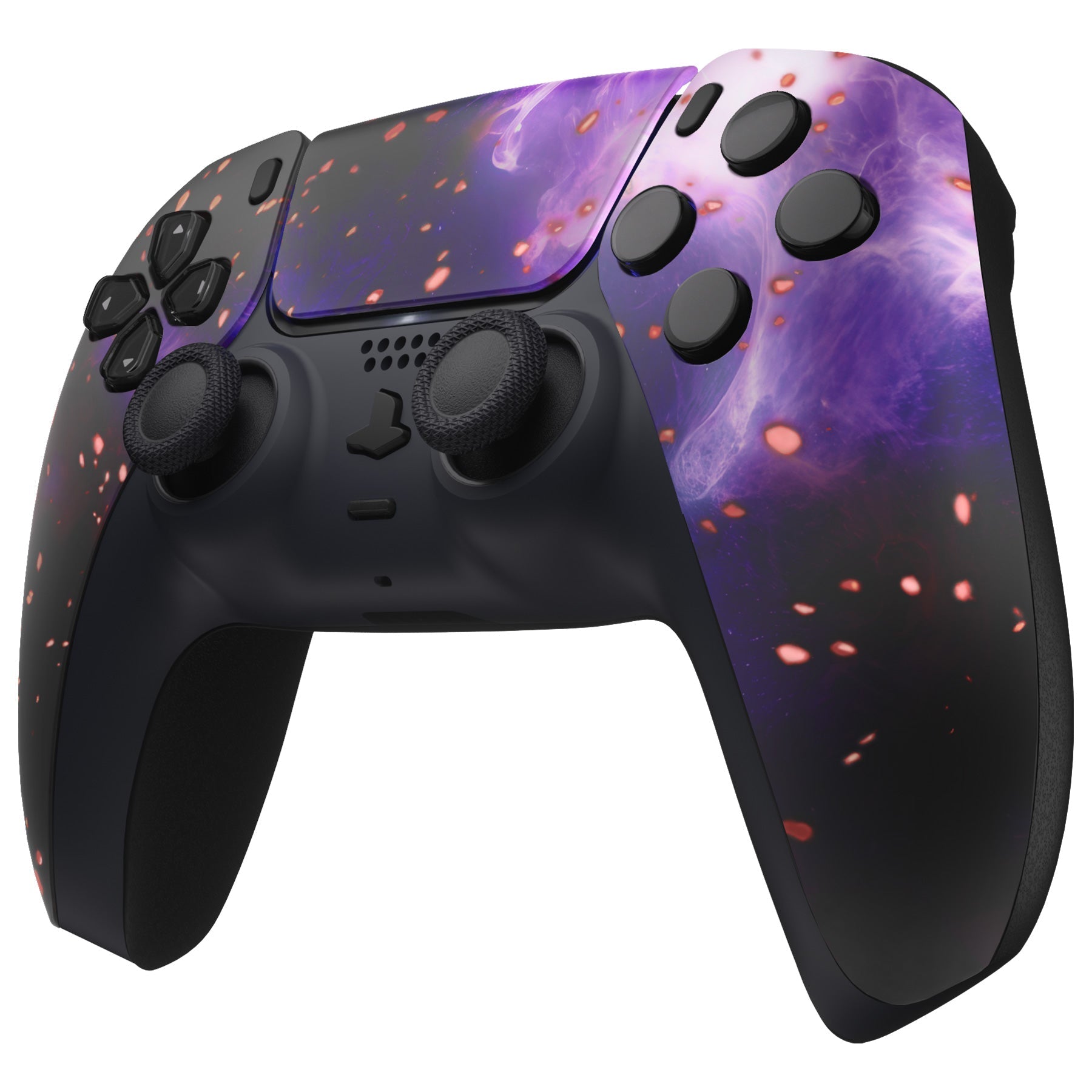 eXtremeRate Replacement Front Housing Shell with Touchpad Compatible with PS5 Controller BDM-010/020/030/040/050 - Glow in Dark - Cosmic Camo eXtremeRate