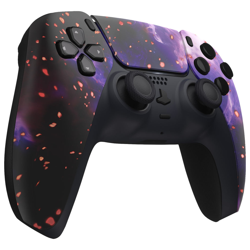 eXtremeRate Replacement Front Housing Shell with Touchpad Compatible with PS5 Controller BDM-010/020/030/040/050 - Glow in Dark - Cosmic Camo eXtremeRate