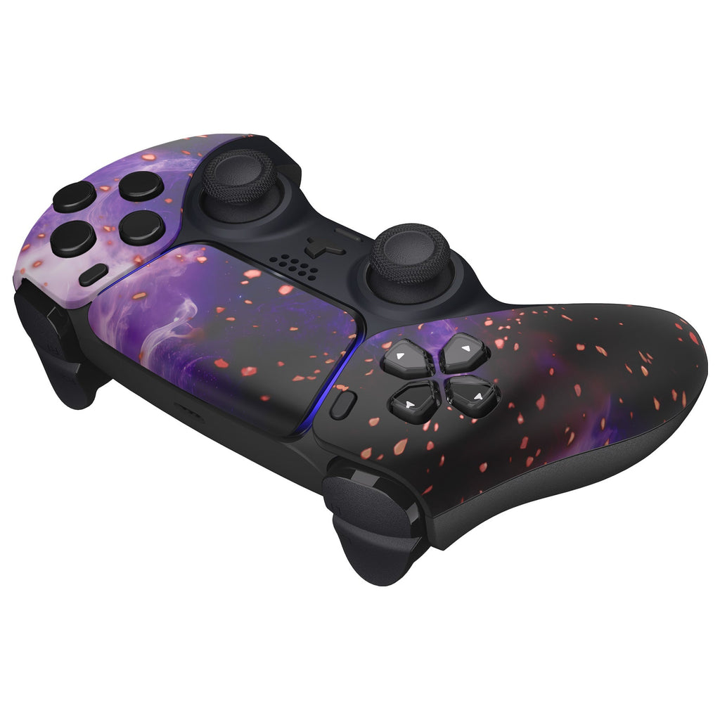 eXtremeRate Replacement Front Housing Shell with Touchpad Compatible with PS5 Controller BDM-010/020/030/040/050 - Glow in Dark - Cosmic Camo eXtremeRate