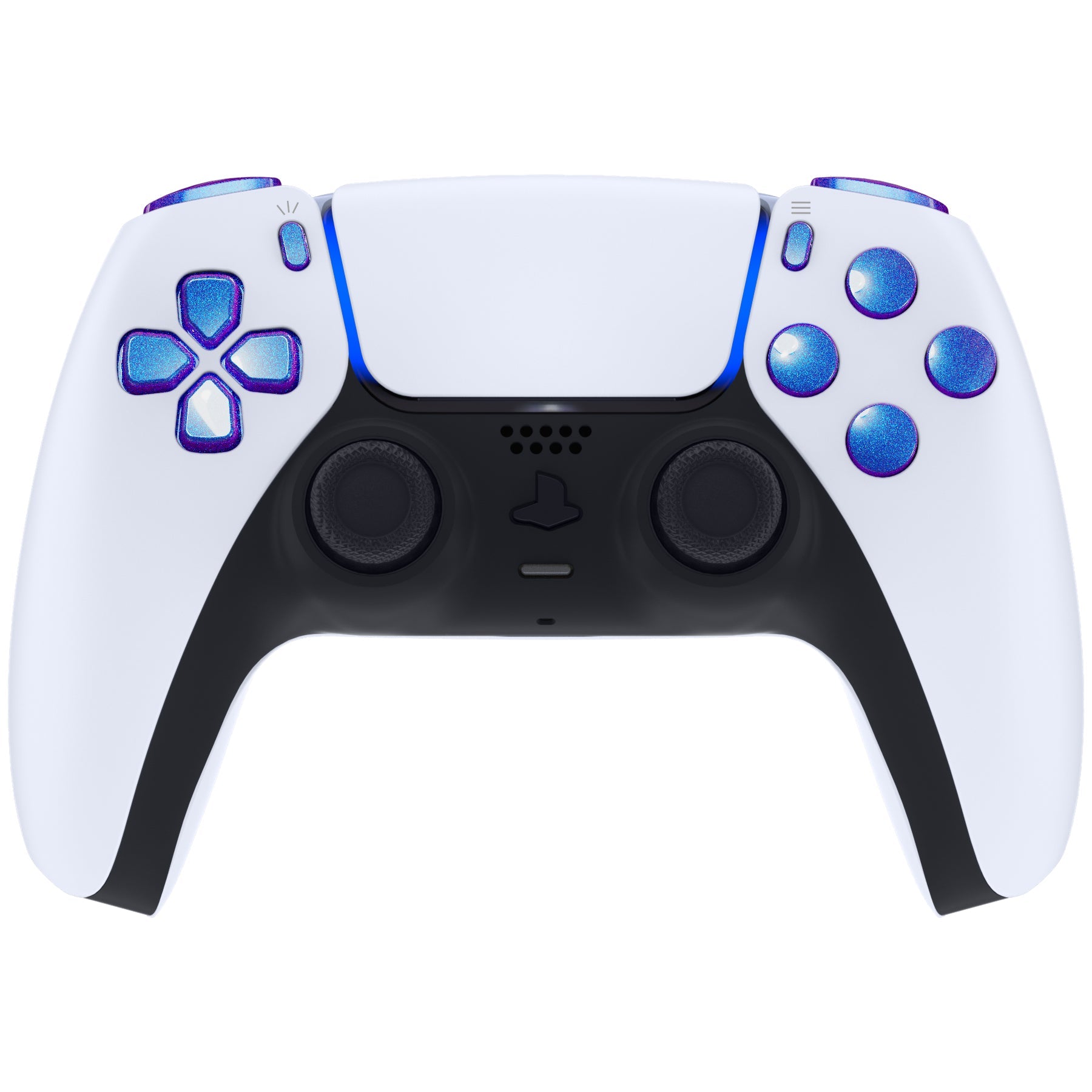eXtremeRate Replacement Full Set Buttons Compatible with PS5 Controller BDM-010/020 - Chameleon Purple Blue eXtremeRate