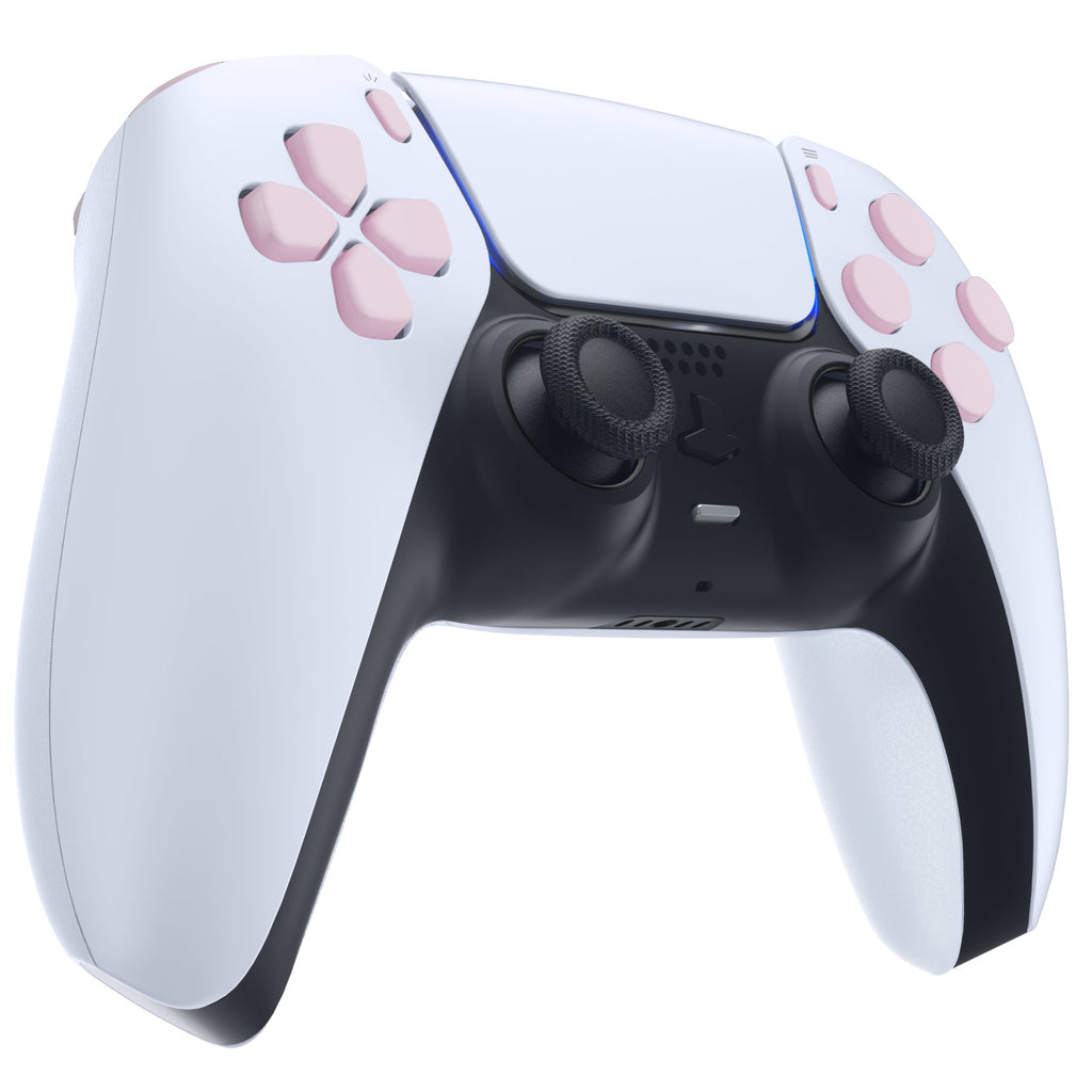 eXtremeRate Replacement Full Set Buttons Compatible with PS5 Controller BDM-010/020 - Cherry Blossoms Pink eXtremeRate
