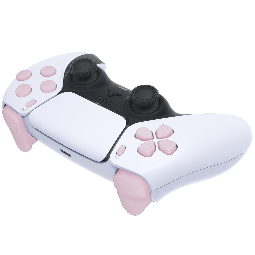 eXtremeRate Replacement Full Set Buttons Compatible with PS5 Controller BDM-010/020 - Cherry Blossoms Pink eXtremeRate