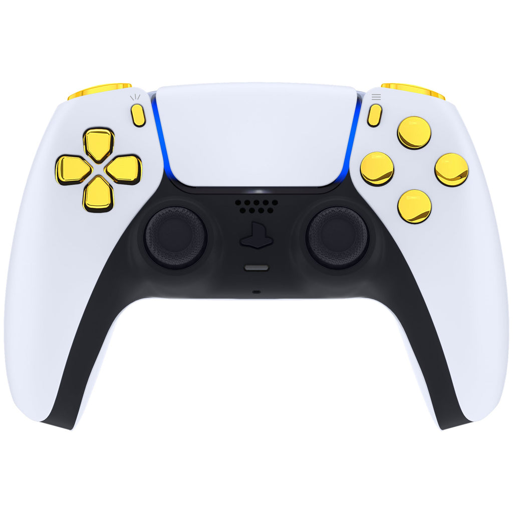 eXtremeRate Replacement Full Set Buttons Compatible with PS5 Controller BDM-010/020 - Chrome Gold eXtremeRate