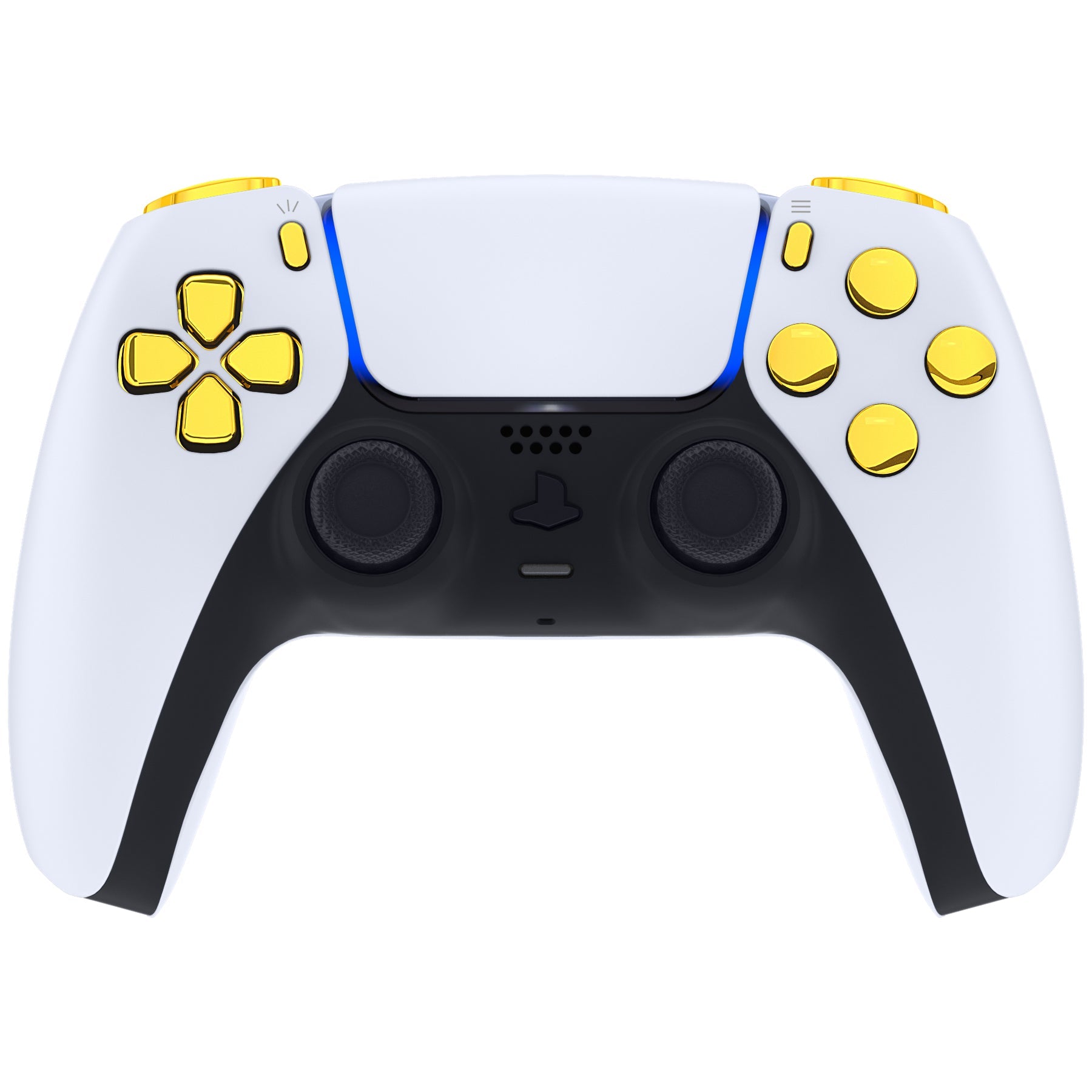 eXtremeRate Replacement Full Set Buttons Compatible with PS5 Controller BDM-010/020 - Chrome Gold eXtremeRate