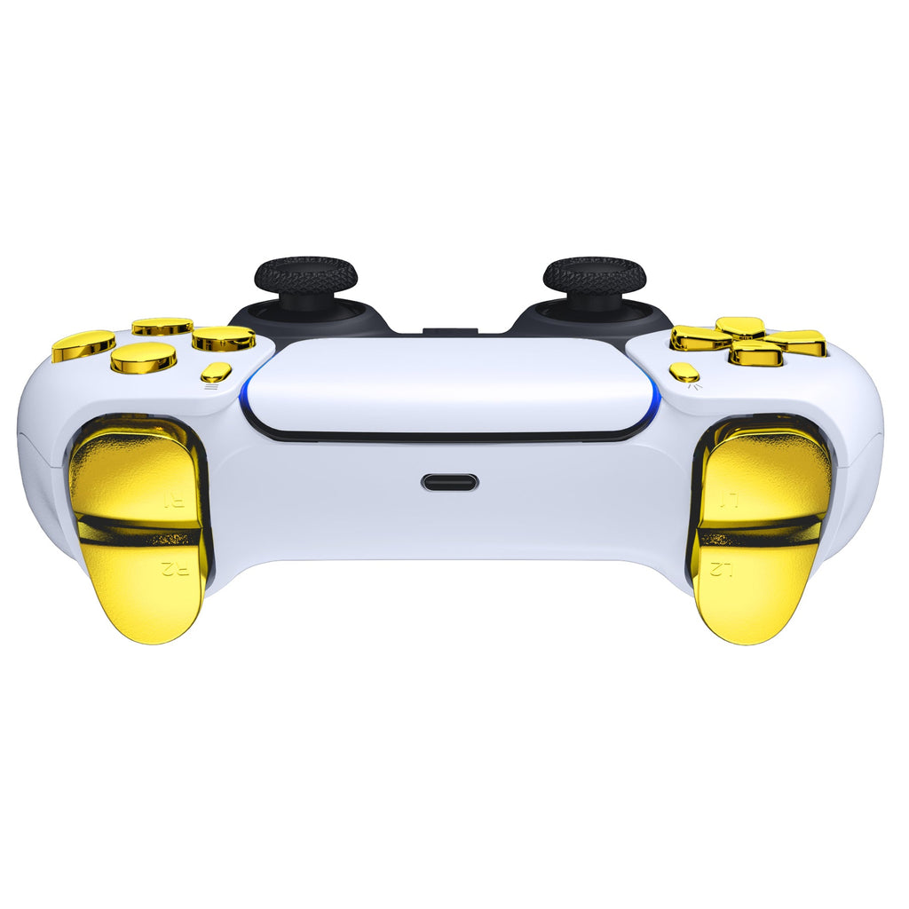 eXtremeRate Replacement Full Set Buttons Compatible with PS5 Controller BDM-010/020 - Chrome Gold eXtremeRate