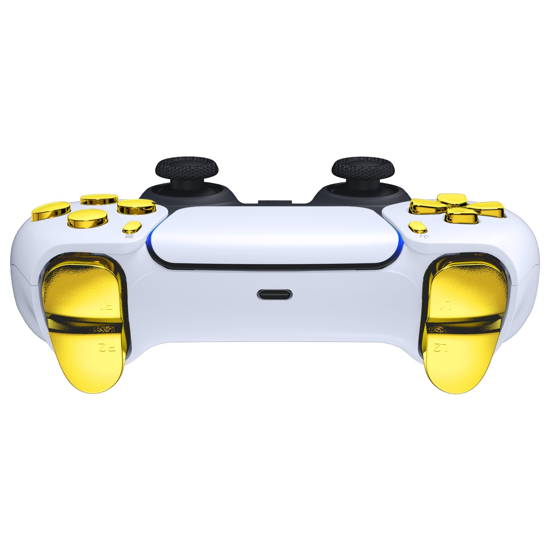 eXtremeRate Replacement Full Set Buttons Compatible with PS5 Controller BDM-010/020 - Chrome Gold eXtremeRate