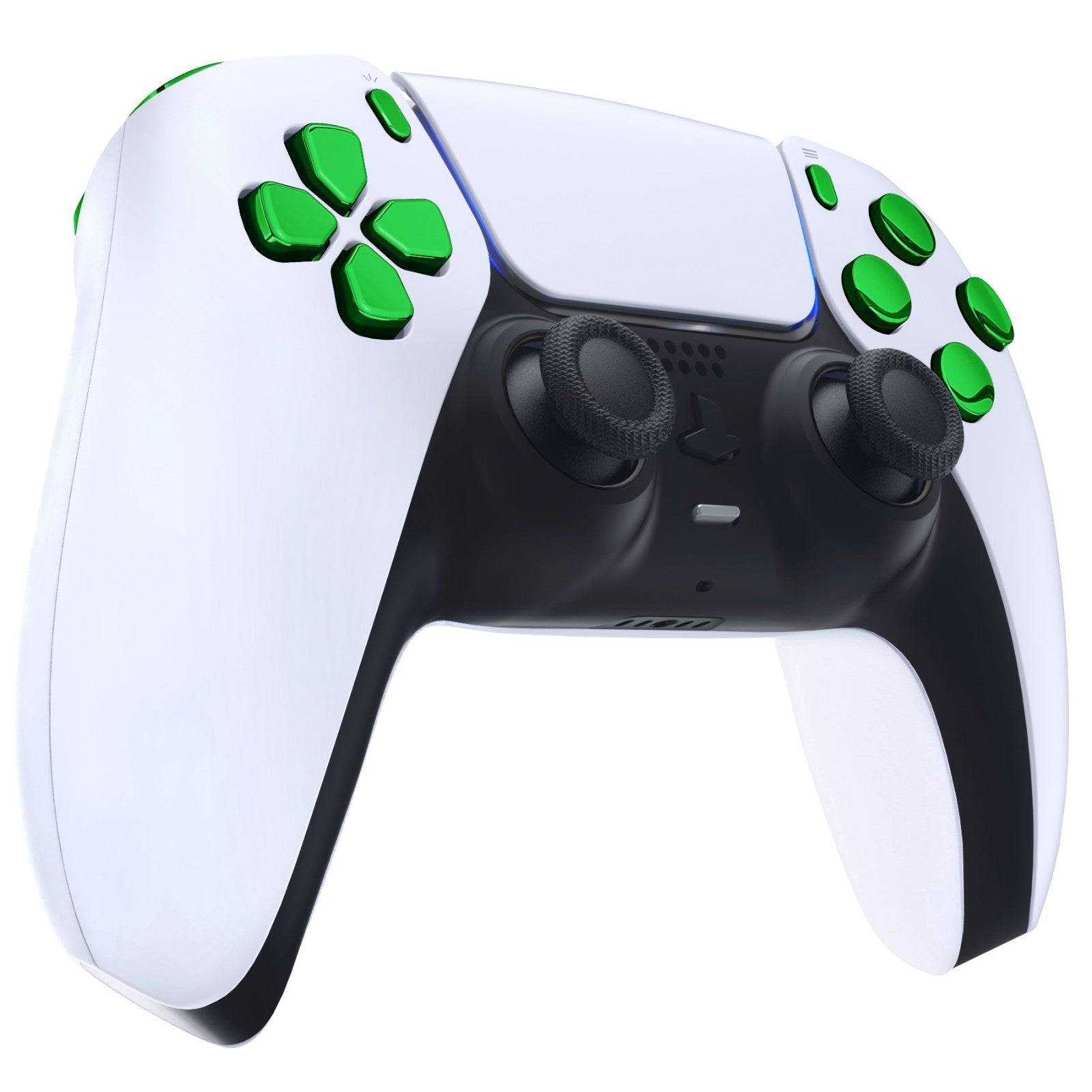 eXtremeRate Replacement Full Set Buttons Compatible with PS5 Controller BDM-010/020 - Chrome Green eXtremeRate