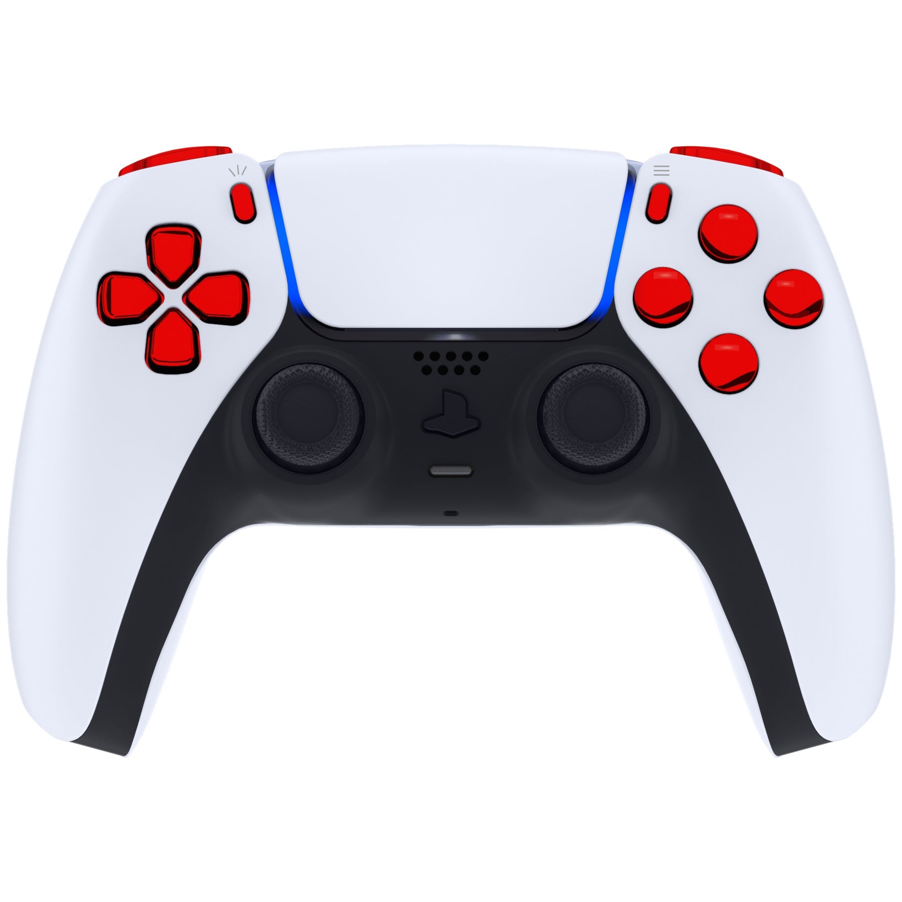 eXtremeRate Replacement Full Set Buttons Compatible with PS5 Controller BDM-010/020 - Chrome Red eXtremeRate