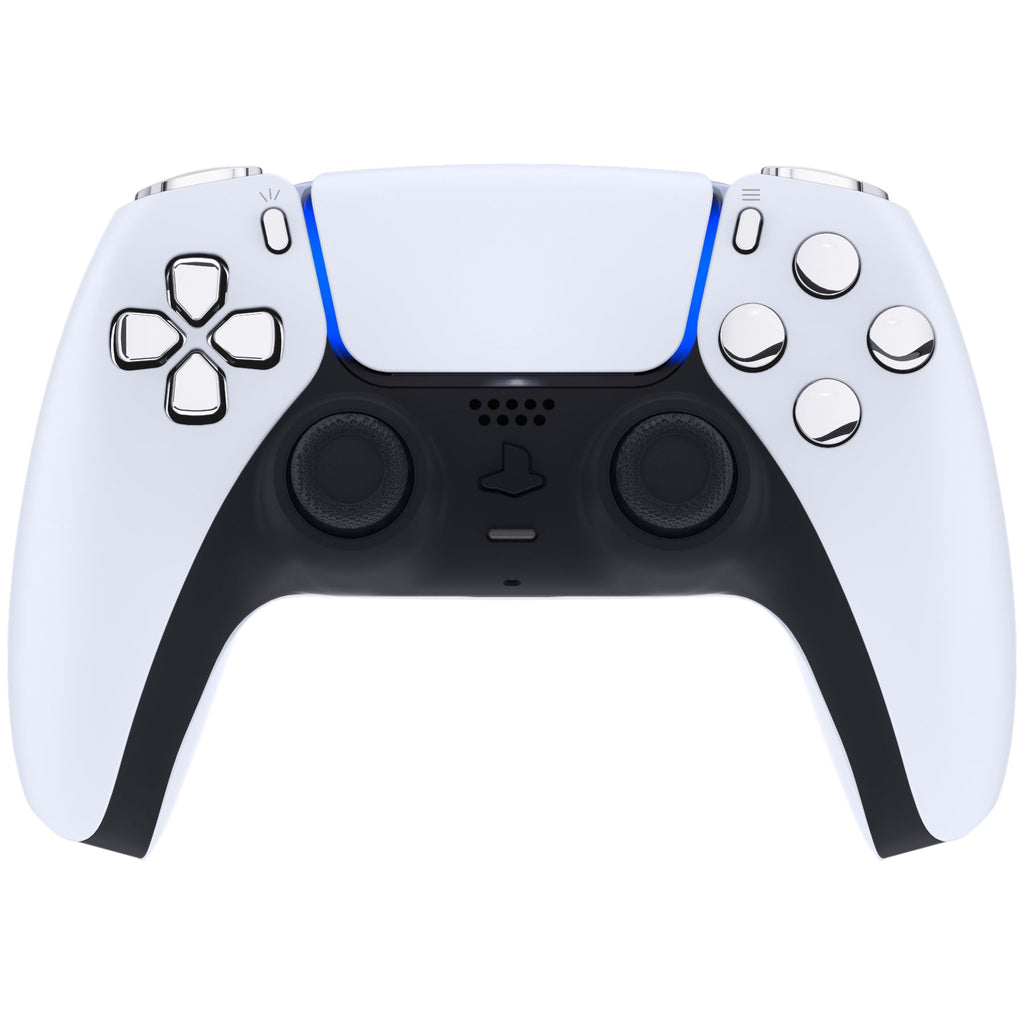 eXtremeRate Replacement Full Set Buttons Compatible with PS5 Controller BDM-010/020 - Chrome Silver eXtremeRate