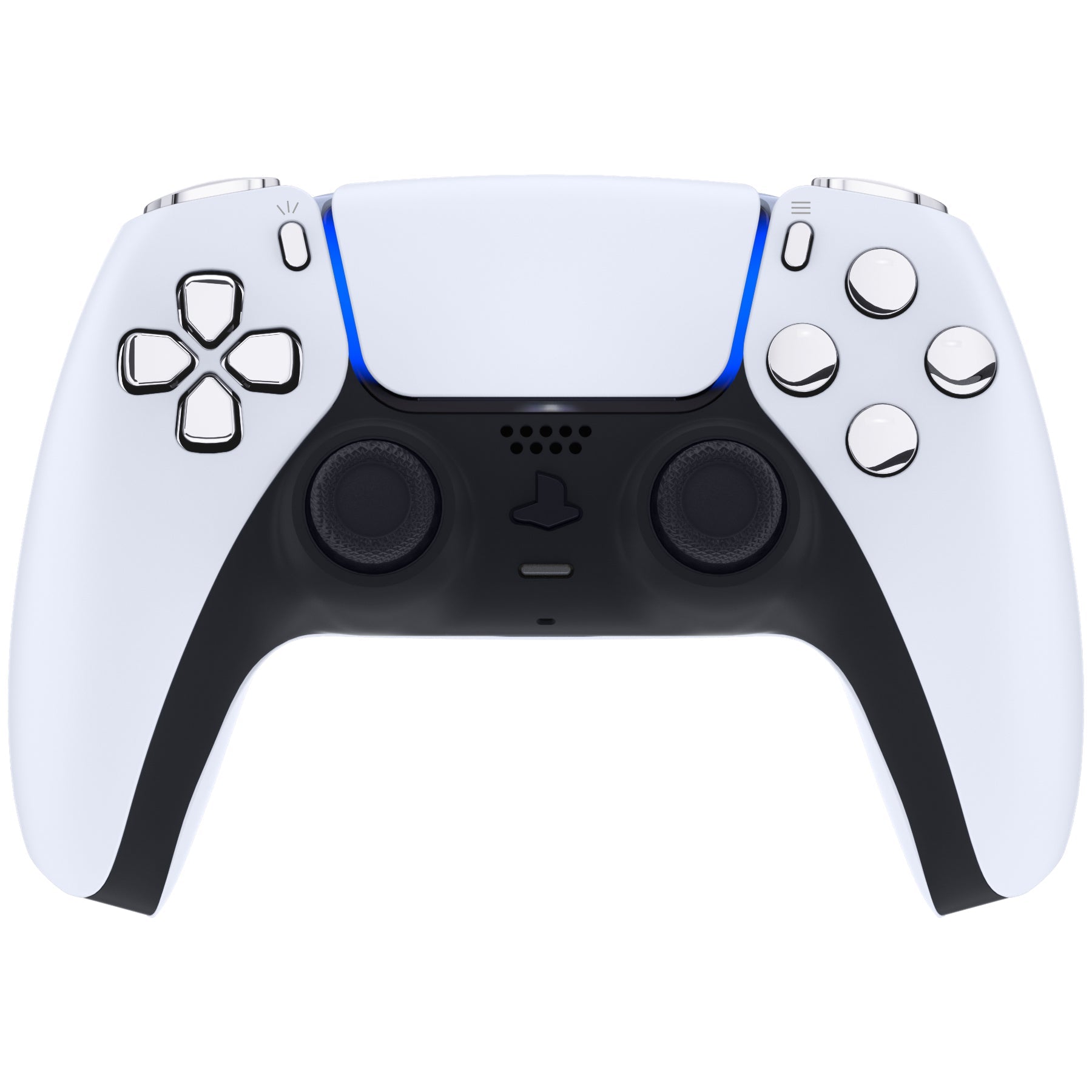 eXtremeRate Replacement Full Set Buttons Compatible with PS5 Controller BDM-010/020 - Chrome Silver eXtremeRate
