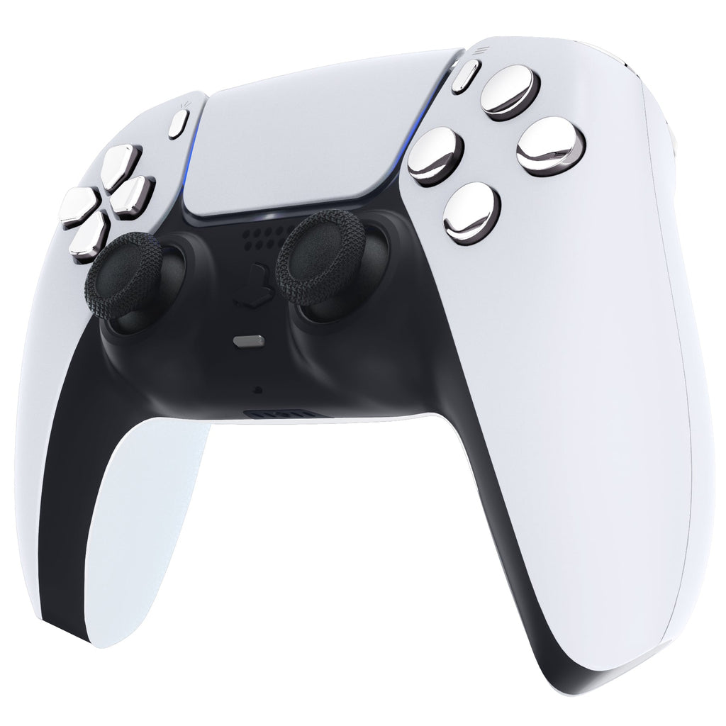 eXtremeRate Replacement Full Set Buttons Compatible with PS5 Controller BDM-010/020 - Chrome Silver eXtremeRate