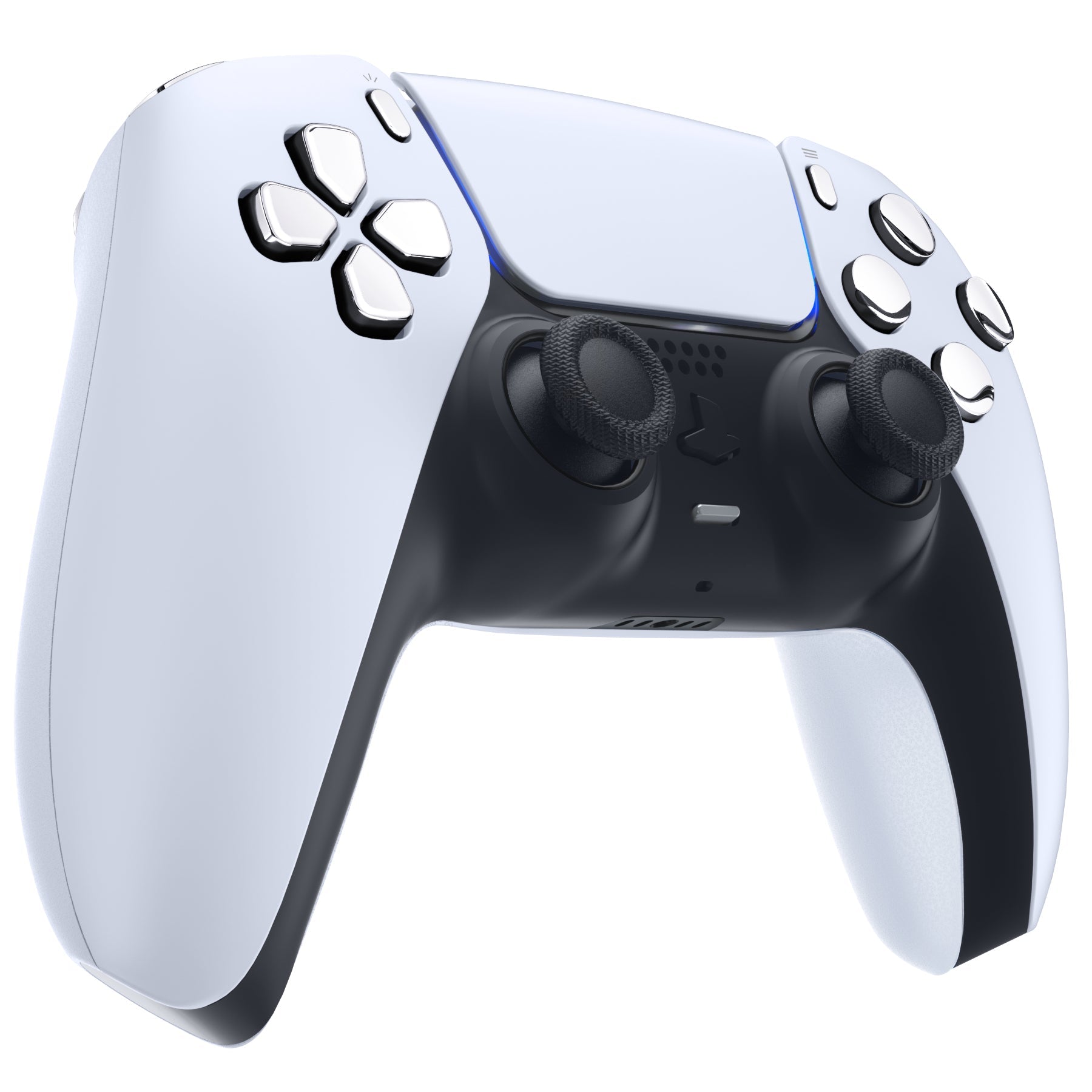 eXtremeRate Replacement Full Set Buttons Compatible with PS5 Controller BDM-010/020 - Chrome Silver eXtremeRate