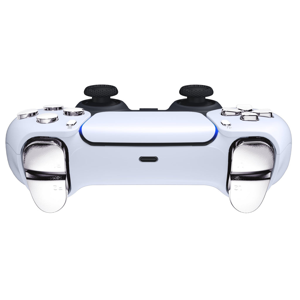 eXtremeRate Replacement Full Set Buttons Compatible with PS5 Controller BDM-010/020 - Chrome Silver eXtremeRate