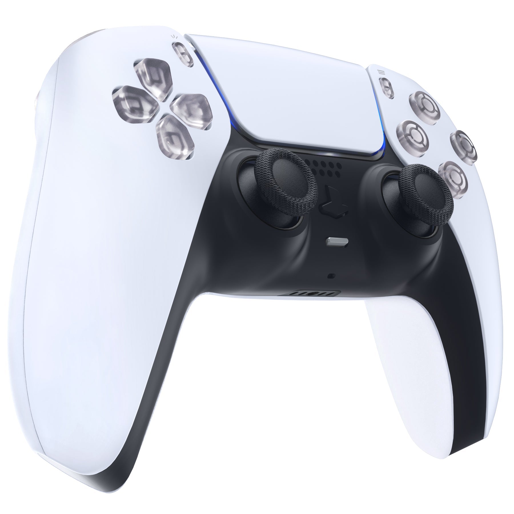 eXtremeRate Replacement Full Set Buttons Compatible with PS5 Controller BDM-010/020 - Clear eXtremeRate