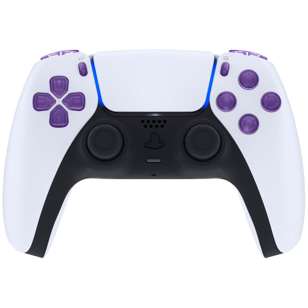 eXtremeRate Replacement Full Set Buttons Compatible with PS5 Controller BDM-010/020 - Clear Atomic Purple eXtremeRate