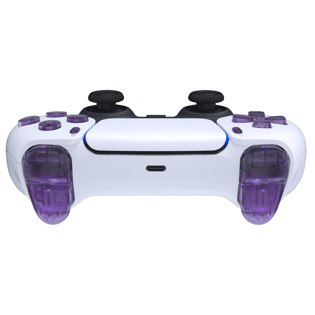 eXtremeRate Replacement Full Set Buttons Compatible with PS5 Controller BDM-010/020 - Clear Atomic Purple eXtremeRate