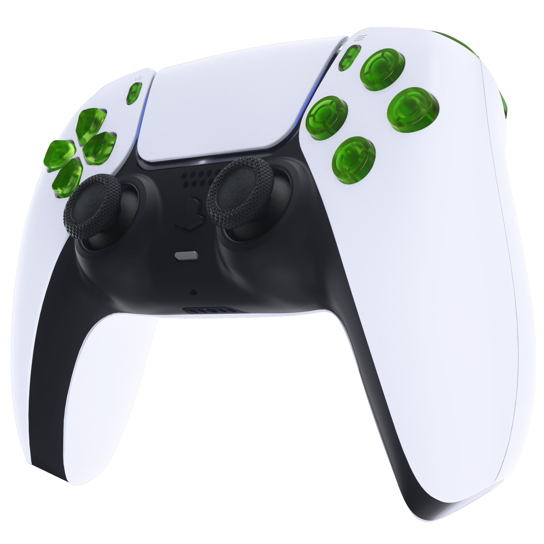 eXtremeRate Replacement Full Set Buttons Compatible with PS5 Controller BDM-010/020 - Clear Green eXtremeRate