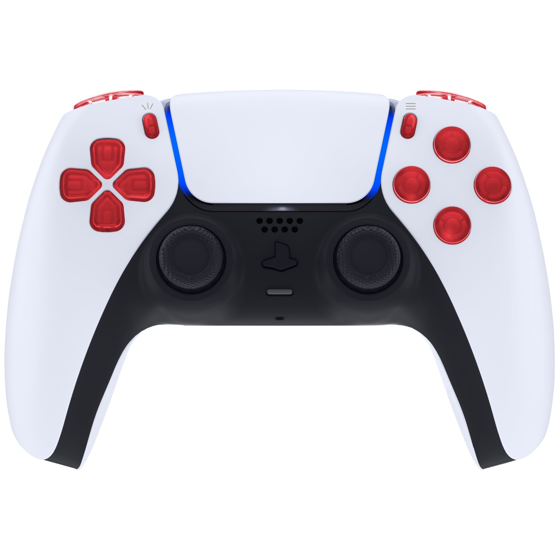 eXtremeRate Replacement Full Set Buttons Compatible with PS5 Controller BDM-010/020 - Clear Red eXtremeRate