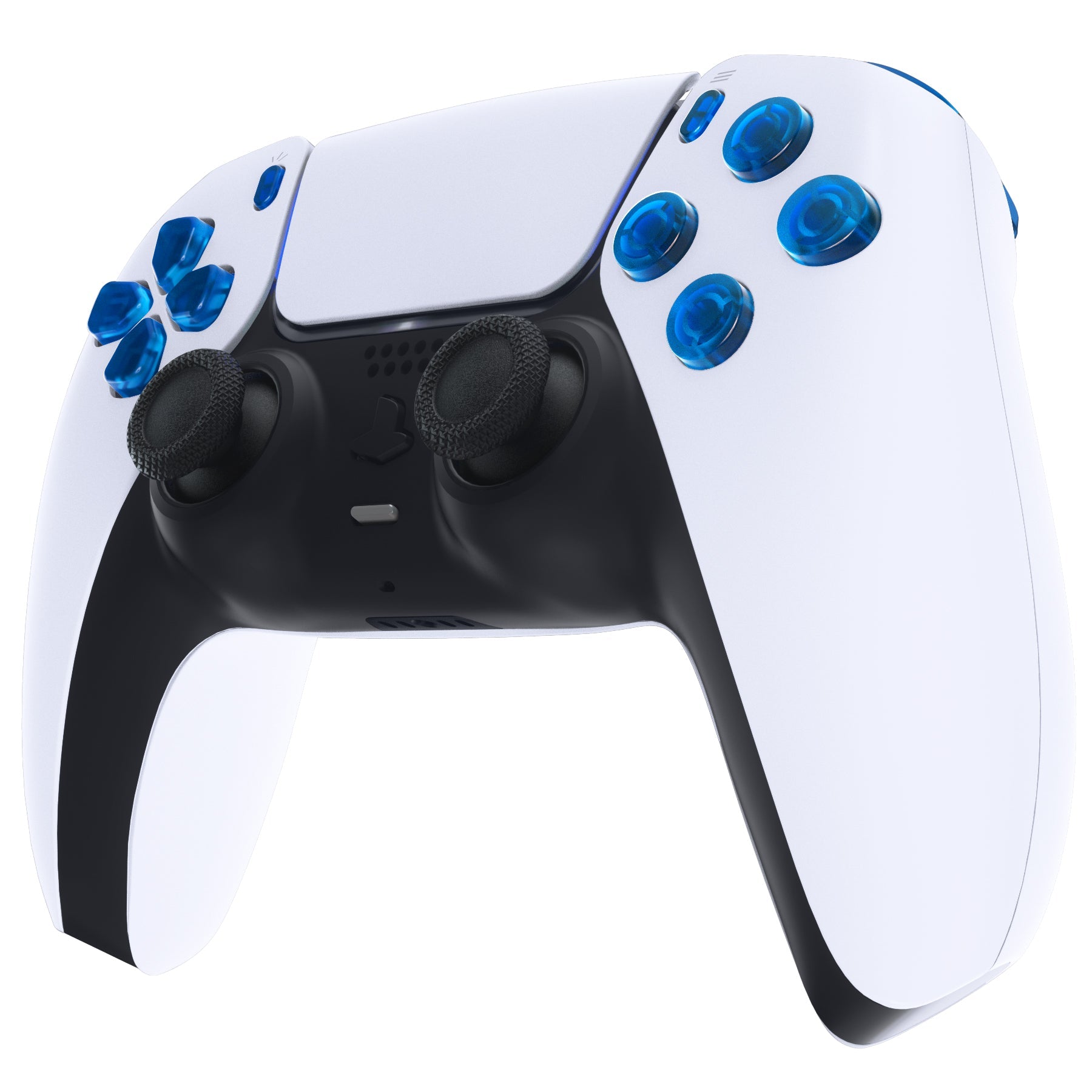 eXtremeRate Replacement Full Set Buttons Compatible with PS5 Controller BDM-010/020 - Clear Blue eXtremeRate