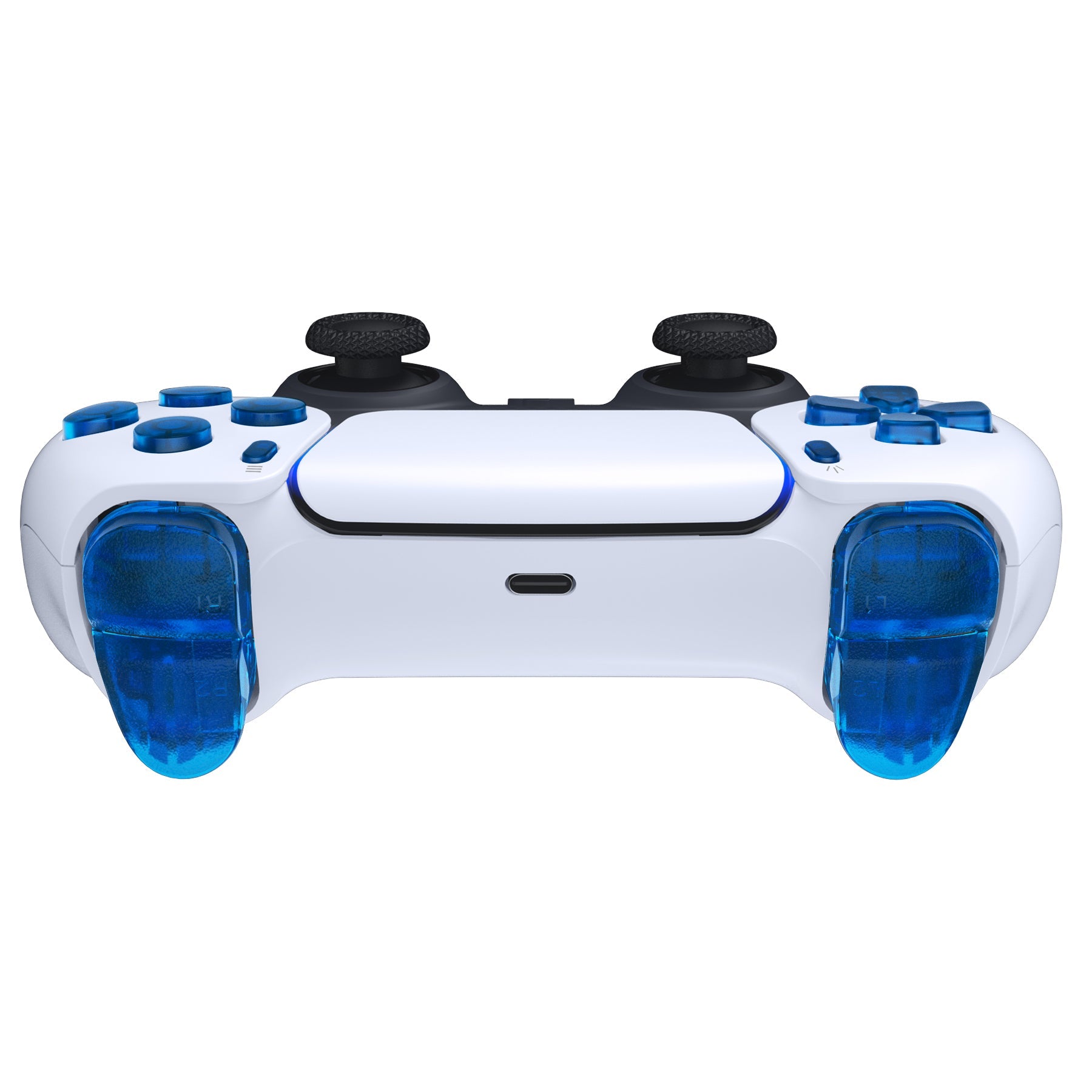 eXtremeRate Replacement Full Set Buttons Compatible with PS5 Controller BDM-010/020 - Clear Blue eXtremeRate