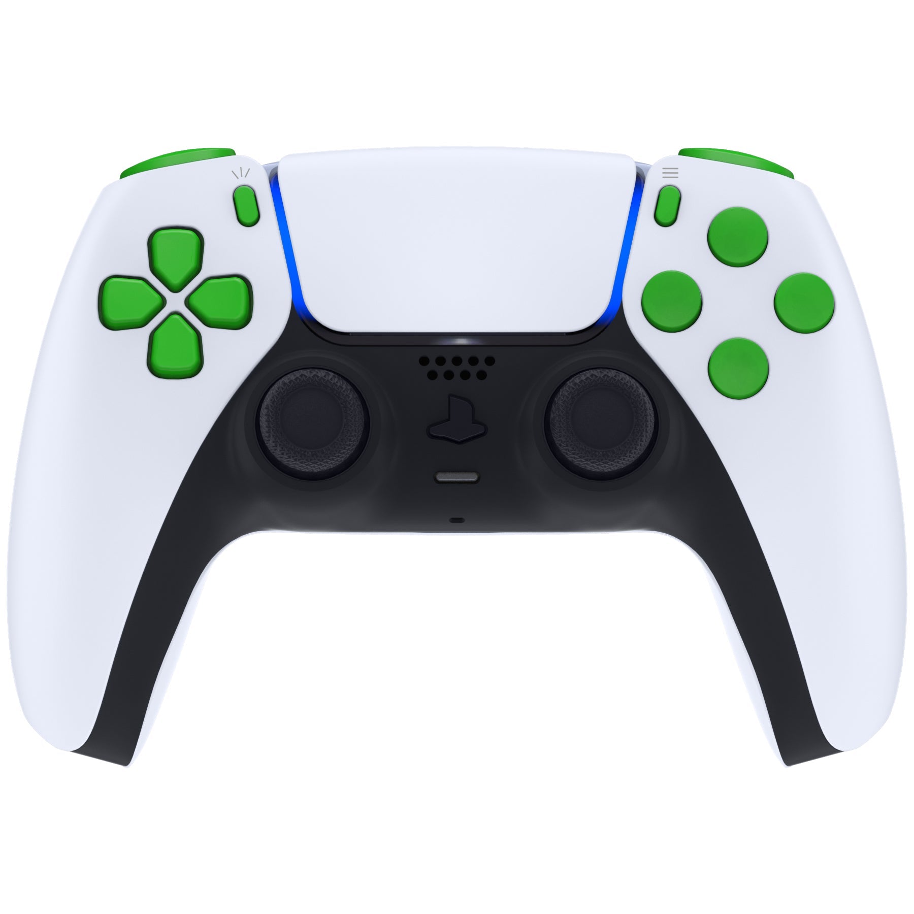 eXtremeRate Replacement Full Set Buttons Compatible with PS5 Controller BDM-010/020 - Green eXtremeRate