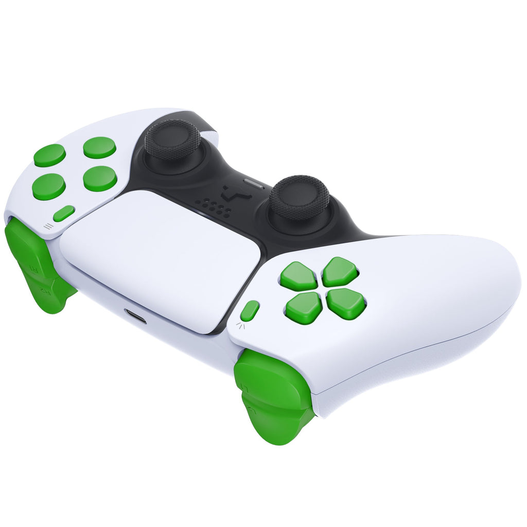 eXtremeRate Replacement Full Set Buttons Compatible with PS5 Controller BDM-010/020 - Green eXtremeRate