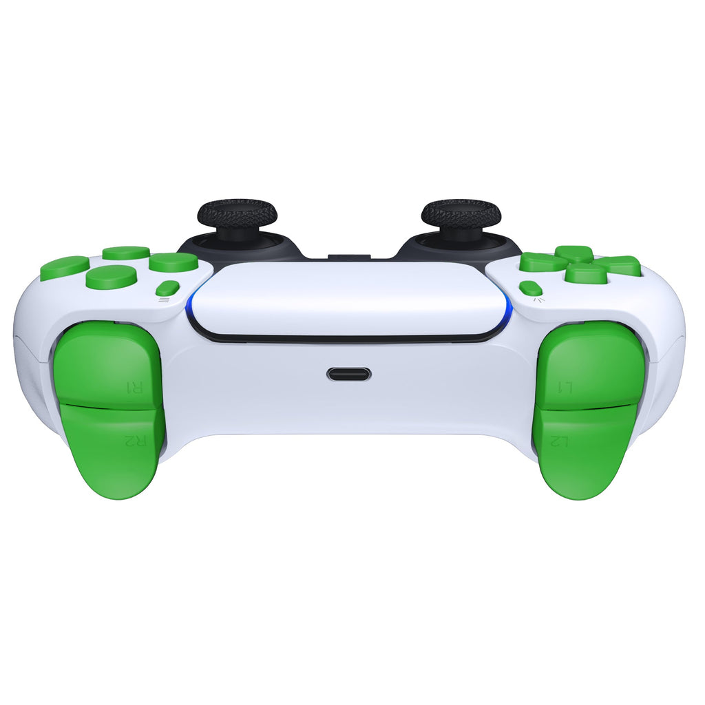eXtremeRate Replacement Full Set Buttons Compatible with PS5 Controller BDM-010/020 - Green eXtremeRate