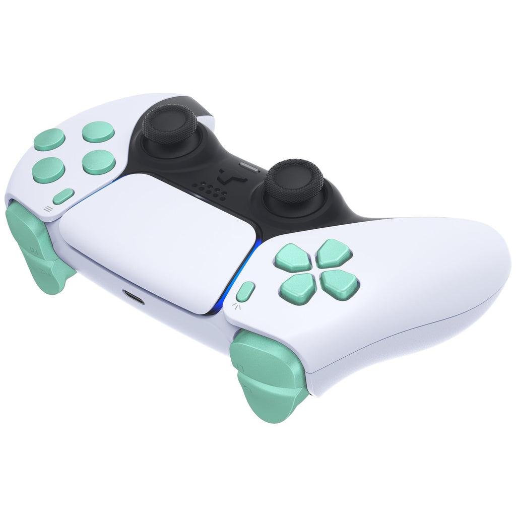 eXtremeRate Replacement Full Set Buttons Compatible with PS5 Controller BDM-010/020 - Metallic Vista Green eXtremeRate