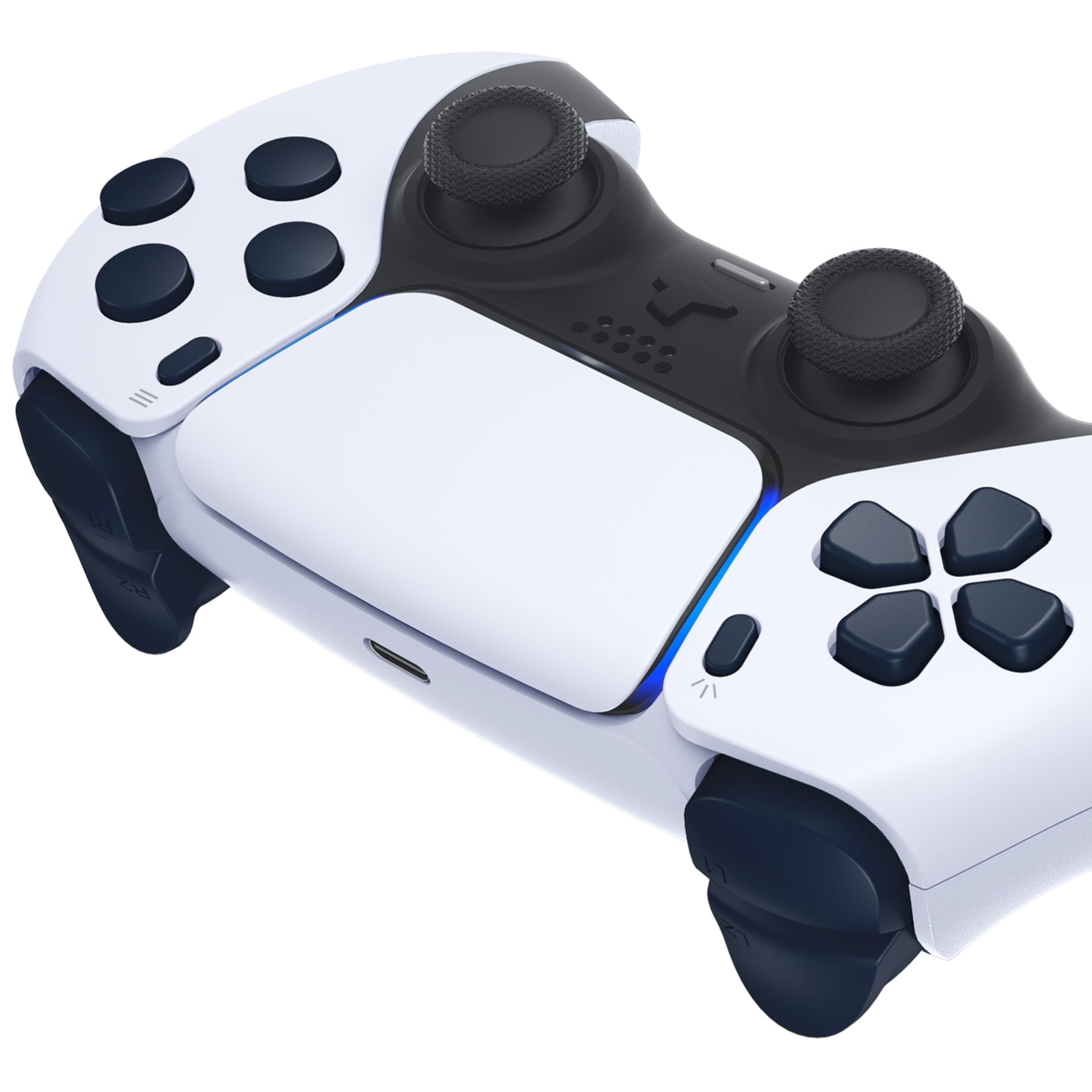 eXtremeRate Replacement Full Set Buttons Compatible with PS5 Controller BDM-010/020 - Midnight Blue eXtremeRate