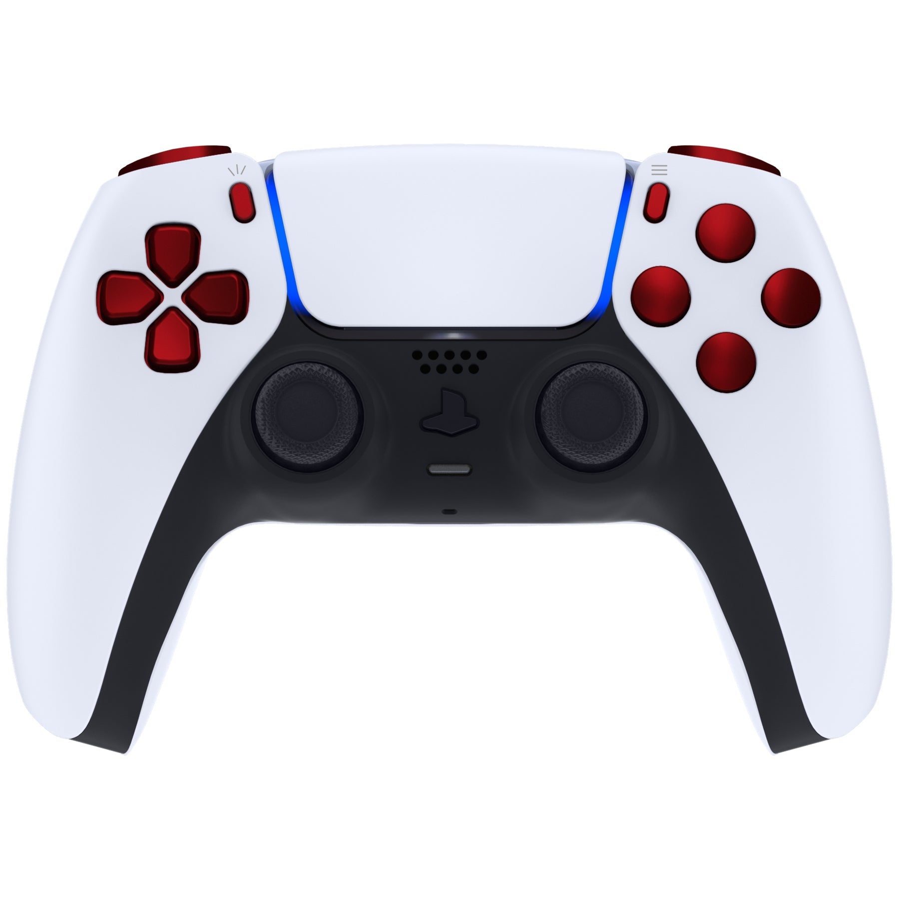 eXtremeRate Replacement Full Set Buttons Compatible with PS5 Controller BDM-010/020 - Scarlet Red eXtremeRate