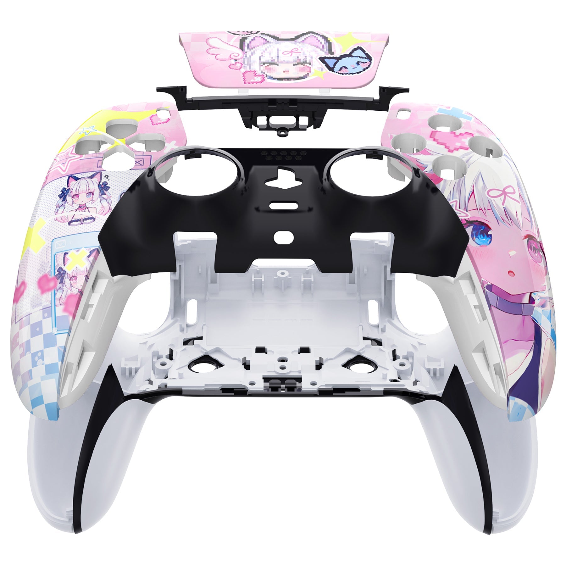 eXtremeRate Replacement Left Right Front Housing Shell with Touchpad Compatible with PS5 Edge Controller - MeWoow eXtremeRate