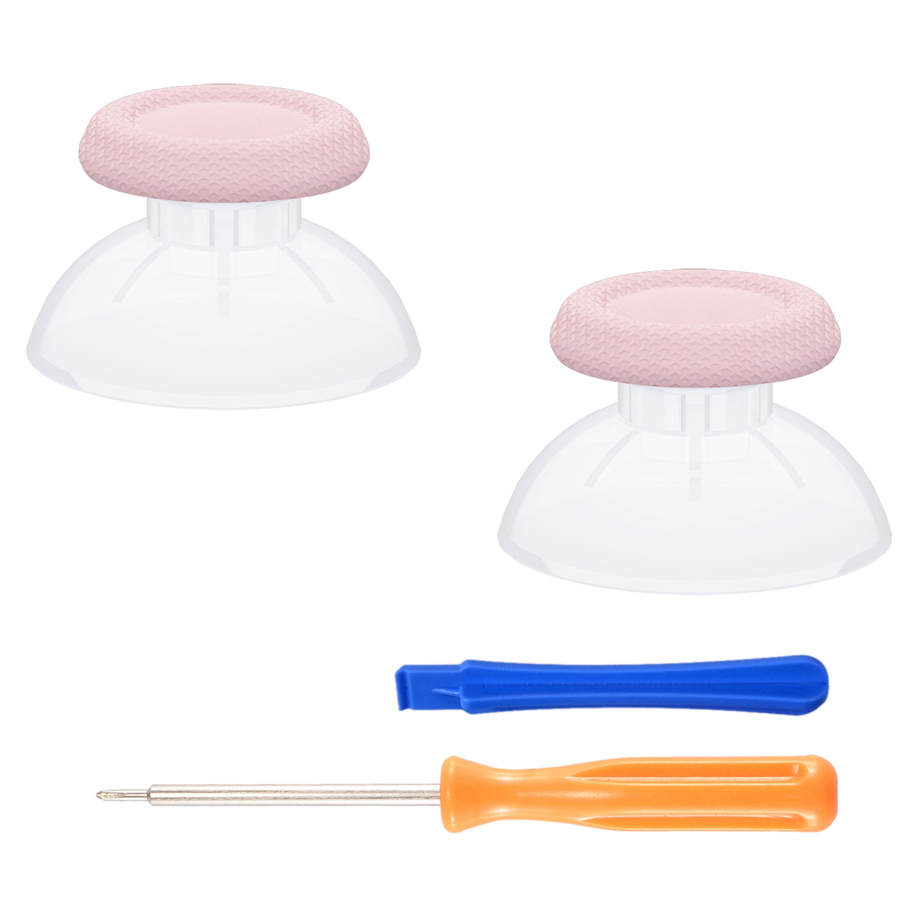 eXtremeRate Replacement Thumbsticks Analog Stick Joystick Compatible with PS5 & PS4 All Model Controller - Clear & Cherry Blossoms Pink eXtremeRate