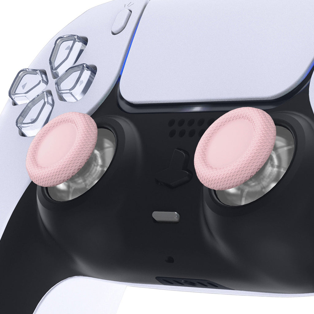 eXtremeRate Replacement Thumbsticks Analog Stick Joystick Compatible with PS5 & PS4 All Model Controller - Clear & Cherry Blossoms Pink eXtremeRate