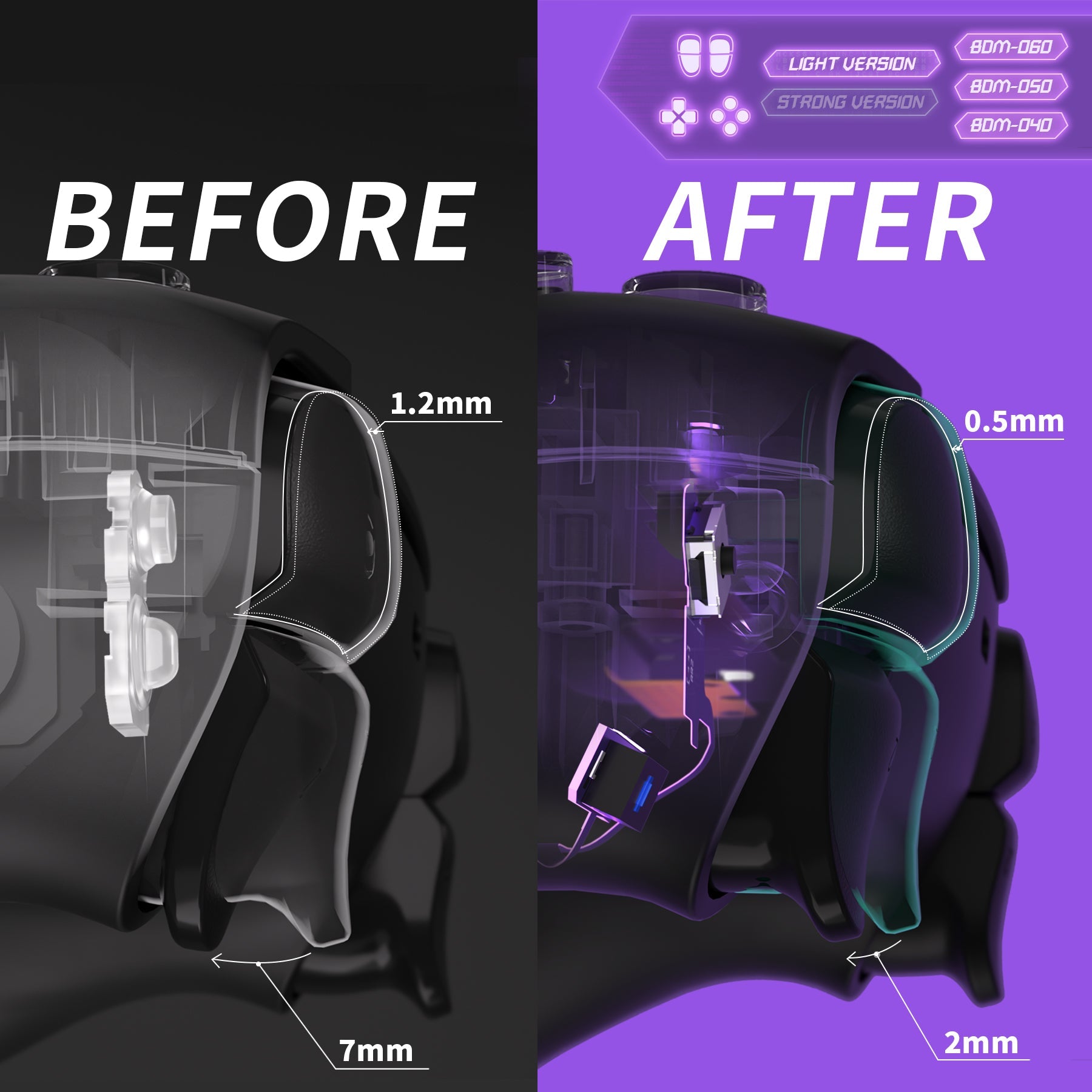 eXtremeRate Whole Set - Light Version Clicky Kit V2 for PS5 Controller BDM-040/050/060 Shoulder Face Buttons, Micro Switch L2R2 Clicky Hair Trigger Kit and Tactile L1R1 Face Buttons Mouse Click for PS5 Controller eXtremeRate