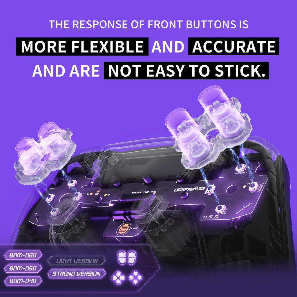 eXtremeRate Whole Set - Strong Version Clicky Kit V2 for PS5 Controller BDM-040/050/060 Shoulder Face Buttons, Micro Switch L2R2 Clicky Hair Trigger Kit and Tactile L1R1 Face Buttons Mouse Click for PS5 Controller eXtremeRate