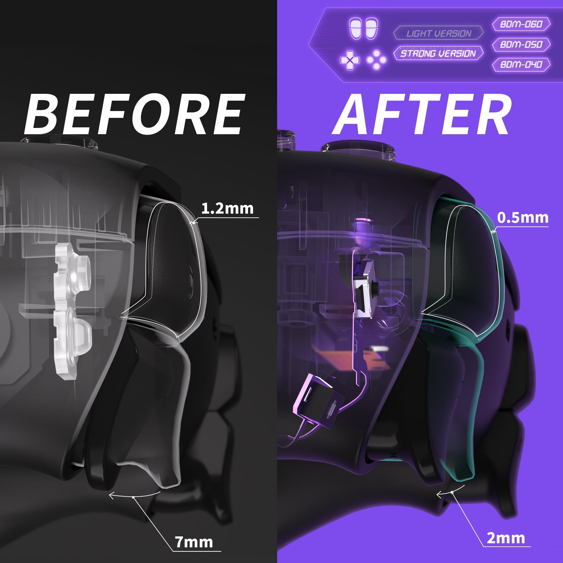 eXtremeRate Whole Set - Strong Version Clicky Kit V2 for PS5 Controller BDM-040/050/060 Shoulder Face Buttons, Micro Switch L2R2 Clicky Hair Trigger Kit and Tactile L1R1 Face Buttons Mouse Click for PS5 Controller eXtremeRate