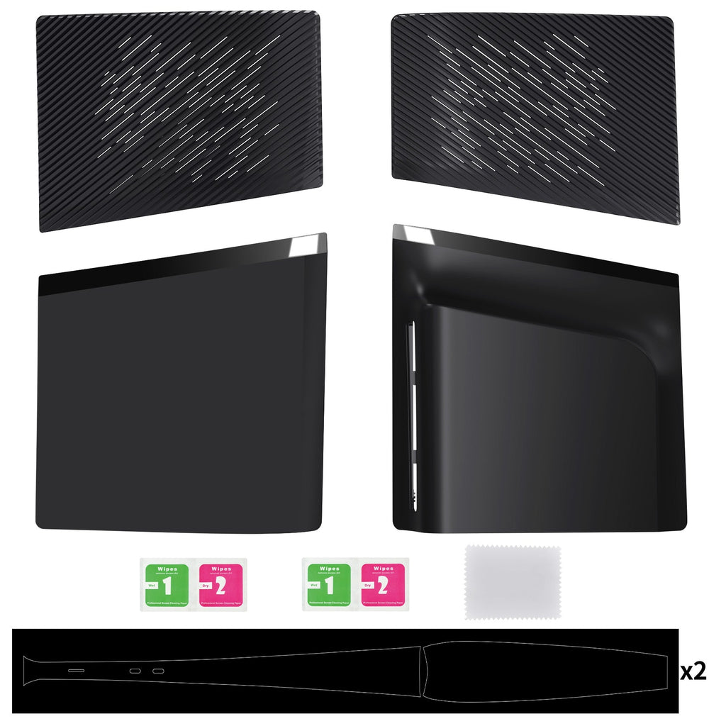 eXtremeRate eXcover Replacement Top Bottom Cover Side Panel with Cooling Vent for PS5 Slim Disc Edition Console - Black eXtremeRate