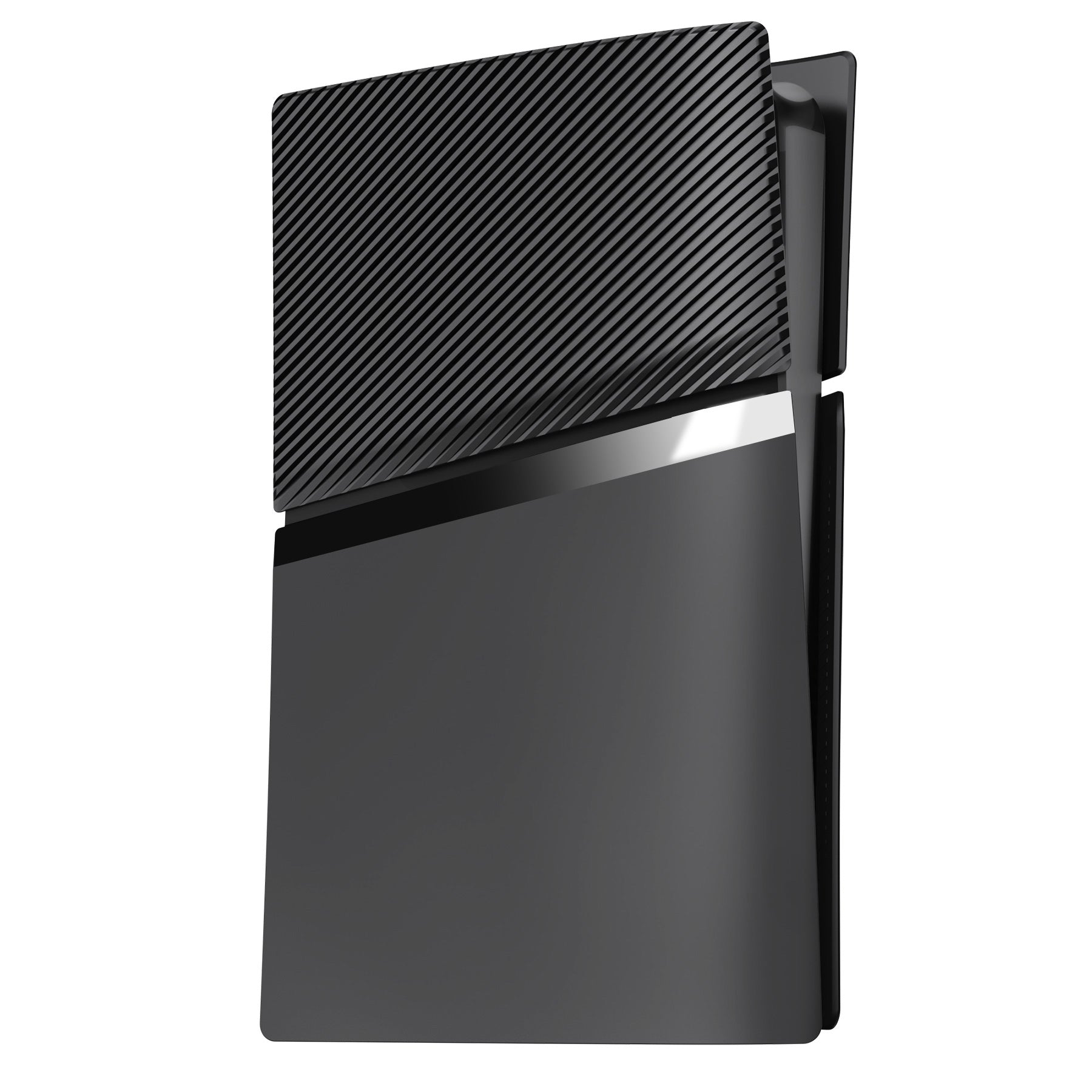 eXtremeRate eXcover Replacement Top Bottom Cover Side Panel with Cooling Vent for PS5 Slim Disc Edition Console - Black eXtremeRate