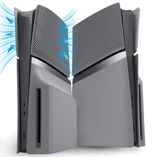 eXtremeRate eXcover Replacement Top Bottom Cover Side Panel with Cooling Vent for PS5 Slim Disc Edition Console - New Hope Gray eXtremeRate
