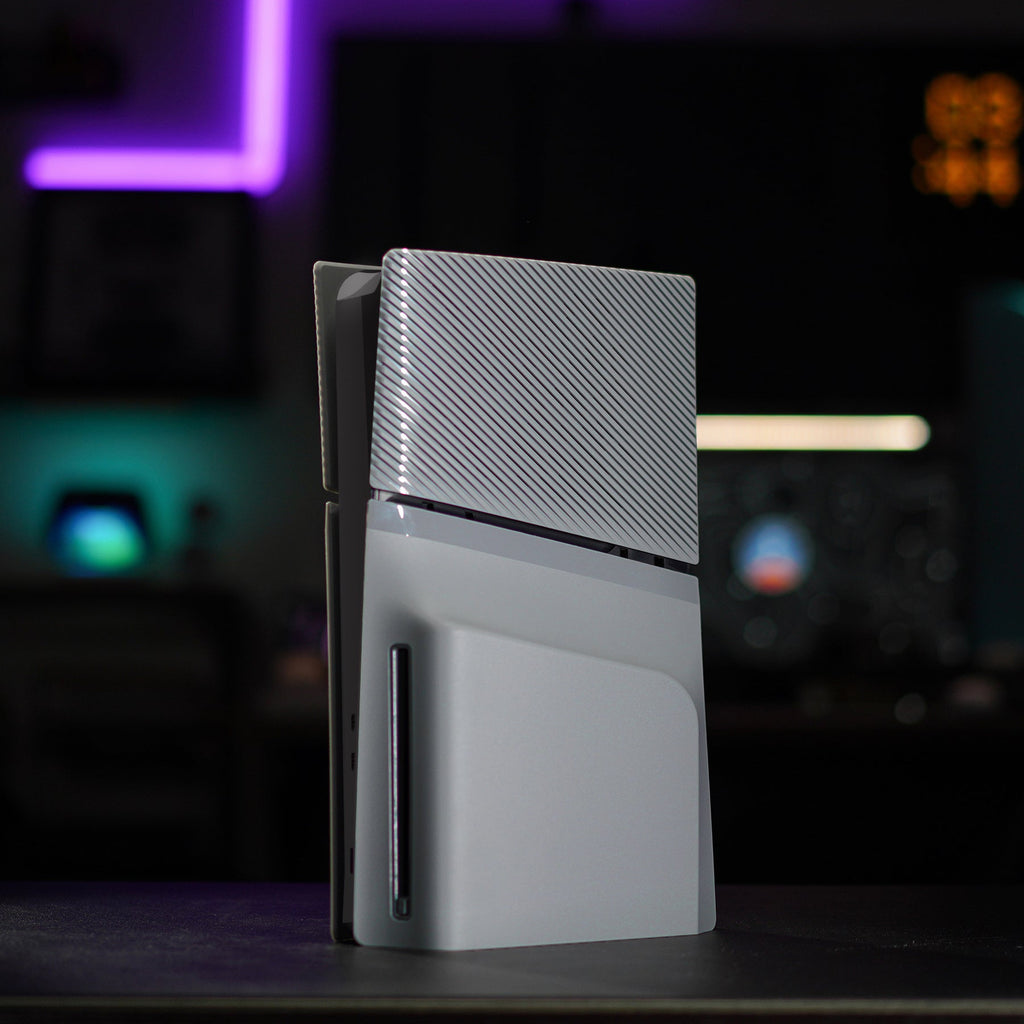 eXtremeRate eXcover Replacement Top Bottom Cover Side Panel with Cooling Vent for PS5 Slim Disc Edition Console - New Hope Gray eXtremeRate