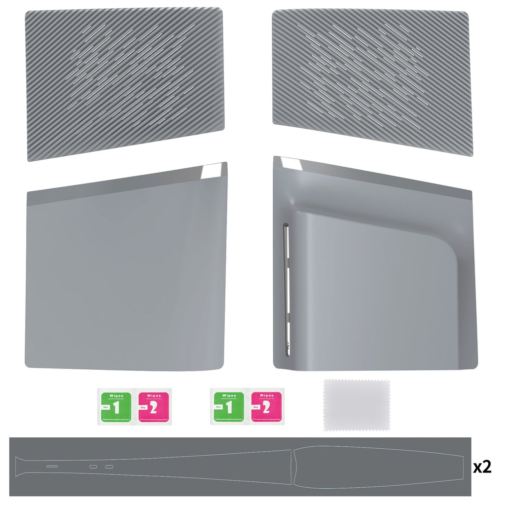 eXtremeRate eXcover Replacement Top Bottom Cover Side Panel with Cooling Vent for PS5 Slim Disc Edition Console - New Hope Gray eXtremeRate