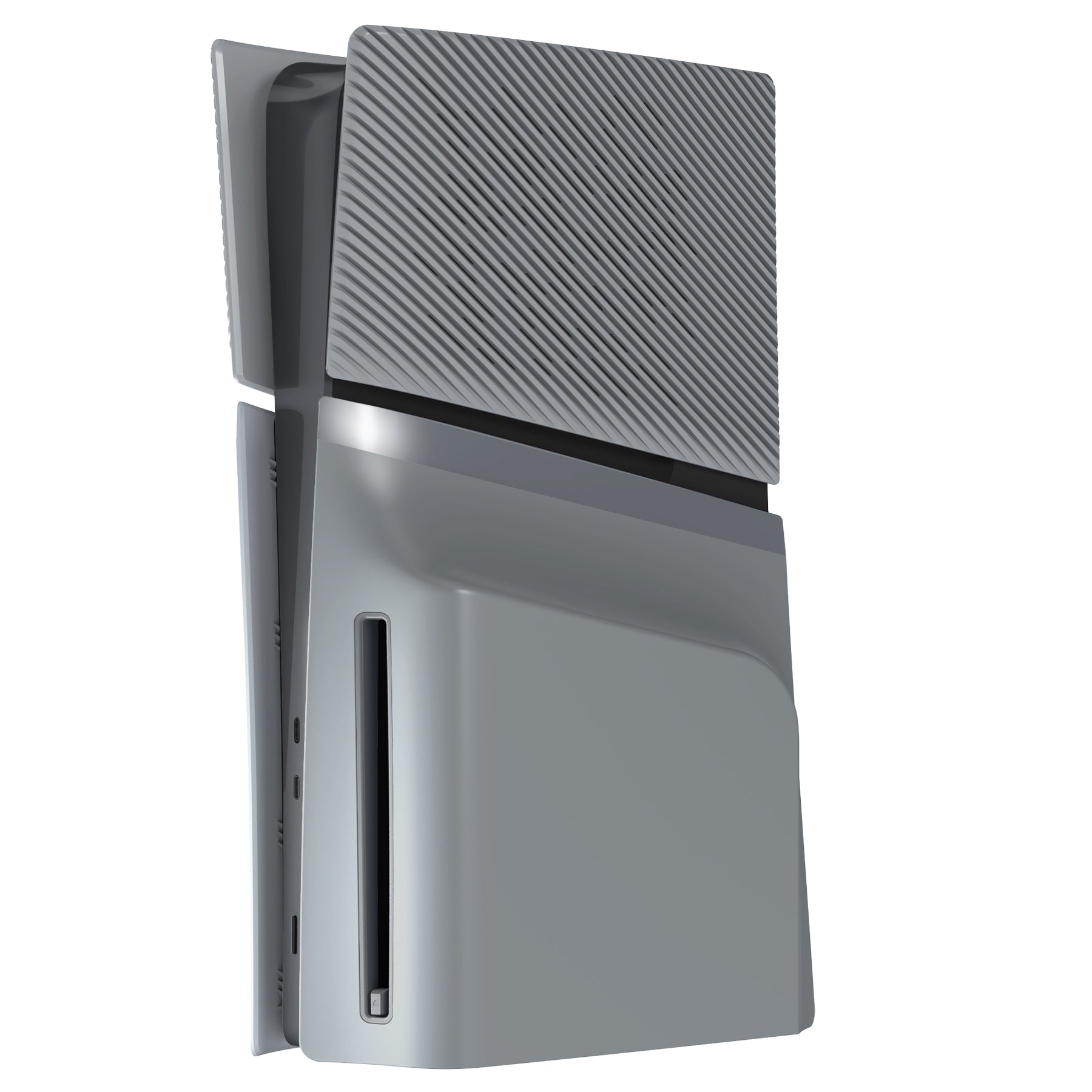 eXtremeRate eXcover Replacement Top Bottom Cover Side Panel with Cooling Vent for PS5 Slim Disc Edition Console - New Hope Gray eXtremeRate