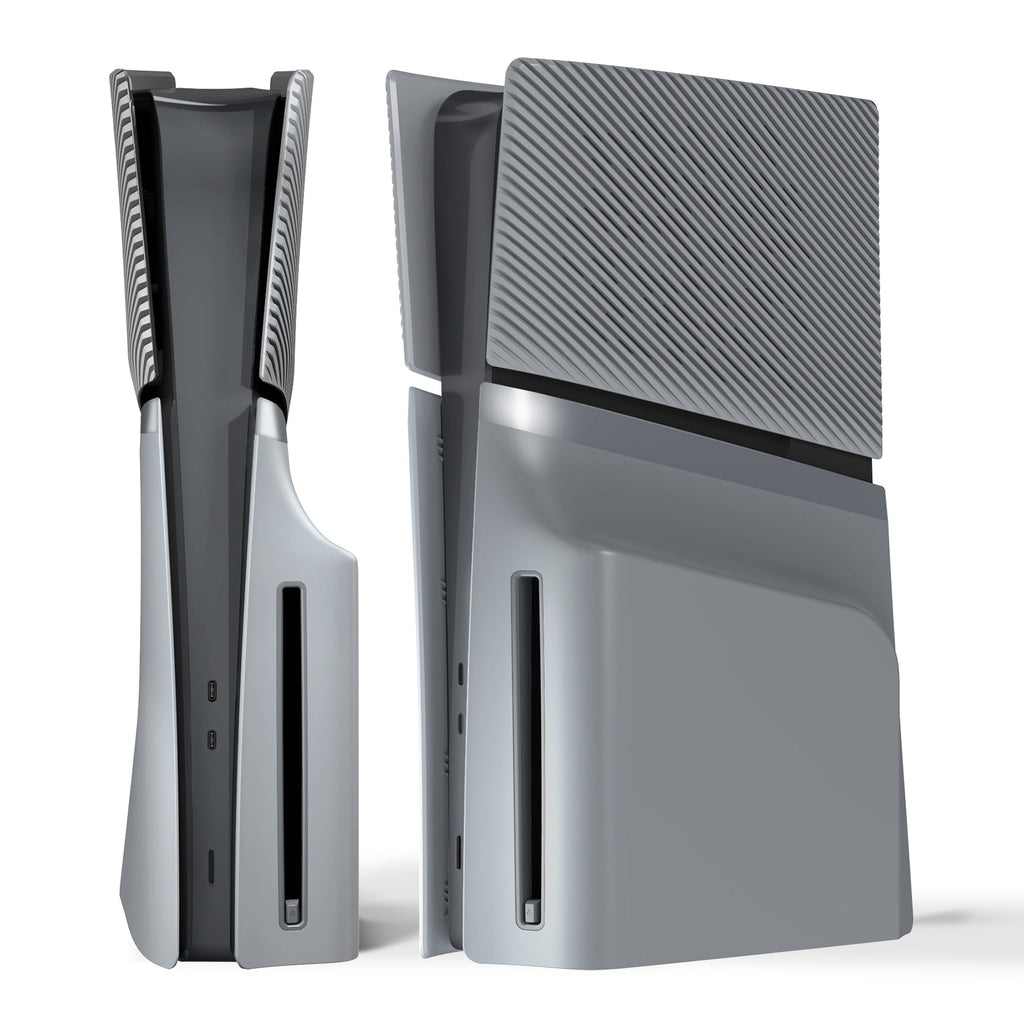 eXtremeRate eXcover Replacement Top Bottom Cover Side Panel with Cooling Vent for PS5 Slim Disc Edition Console - New Hope Gray eXtremeRate