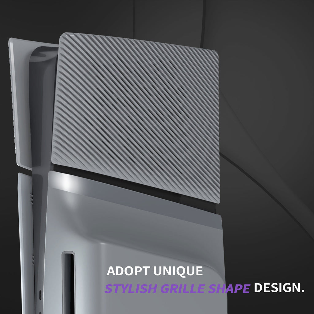 eXtremeRate eXcover Replacement Top Bottom Cover Side Panel with Cooling Vent for PS5 Slim Disc Edition Console - New Hope Gray eXtremeRate